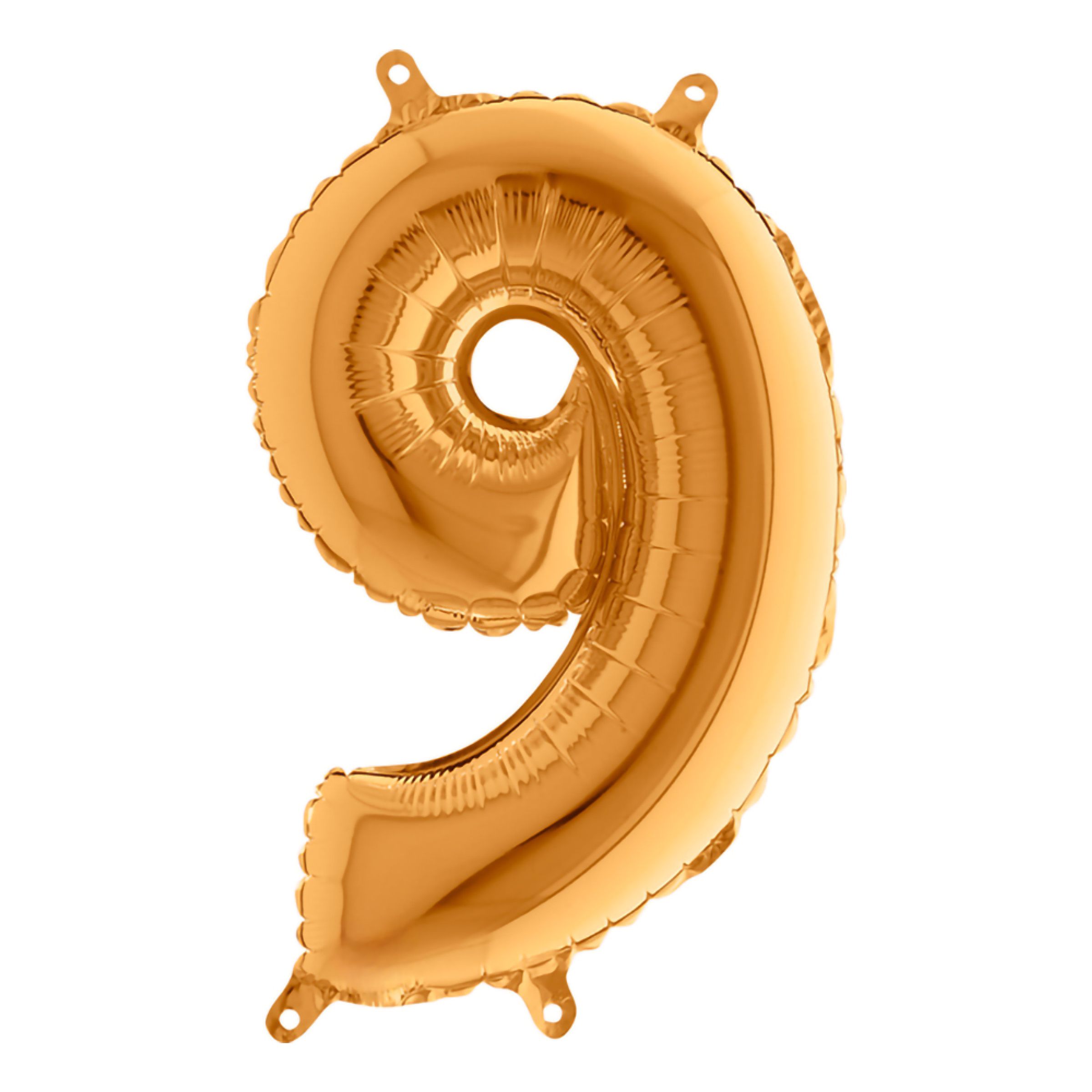 Sifferballong Mini Guld Metallic - Siffra 9 | Hem - Festartiklar - Ballonger - Folieballonger | Pryloteket