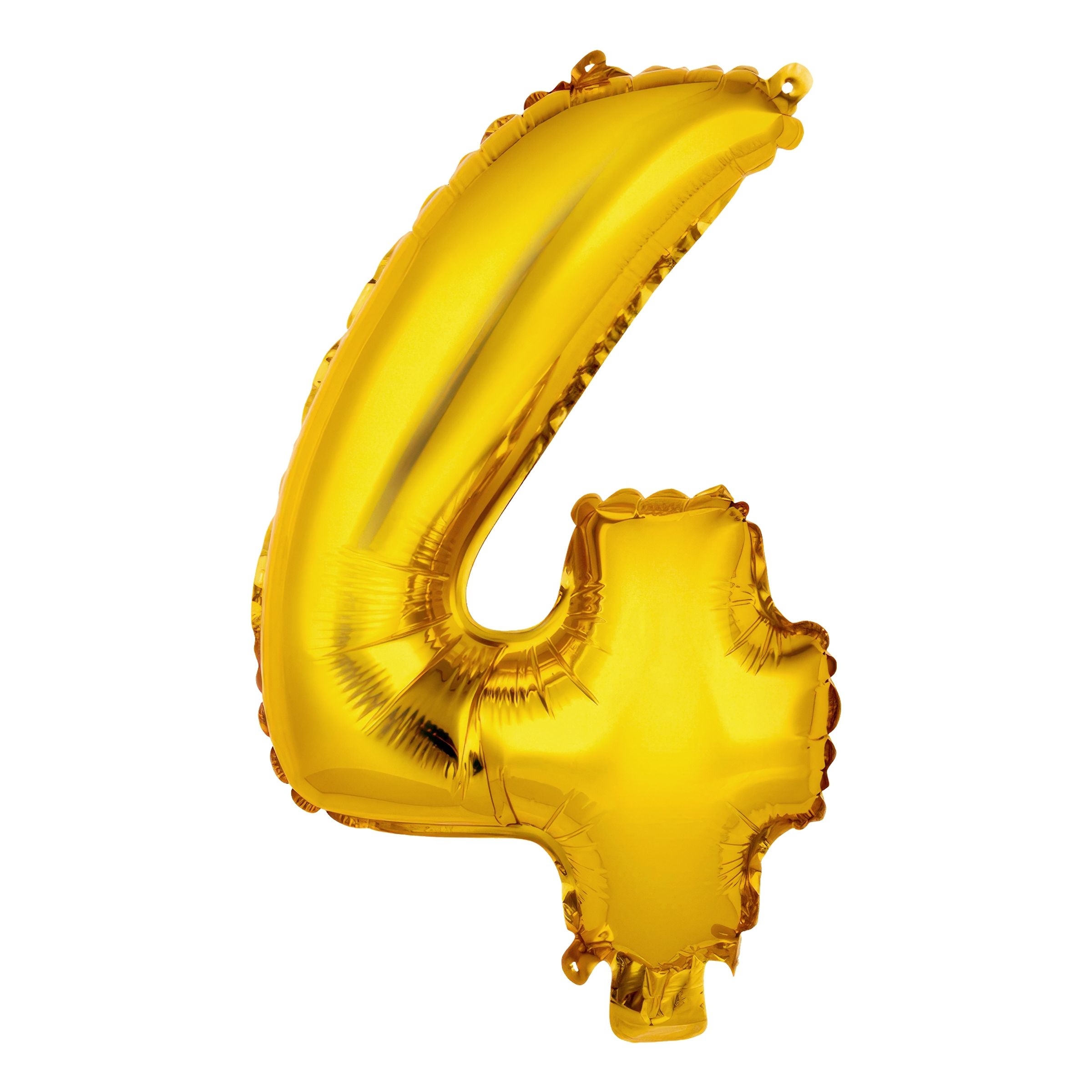 Läs mer om Sifferballong Mini Guld Metallic - Siffra 4