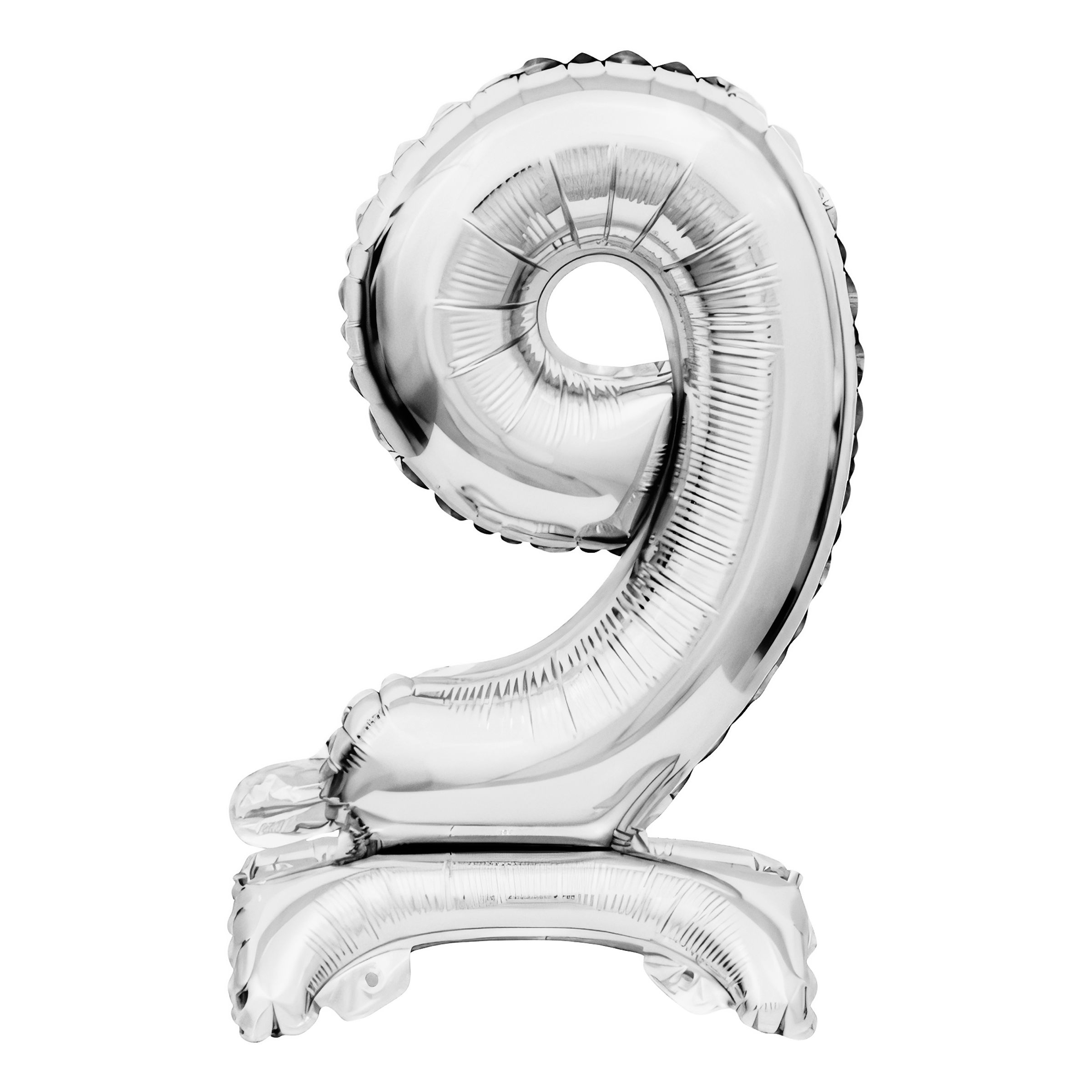Läs mer om Sifferballong Mini på Ställning Silver - Siffra 9