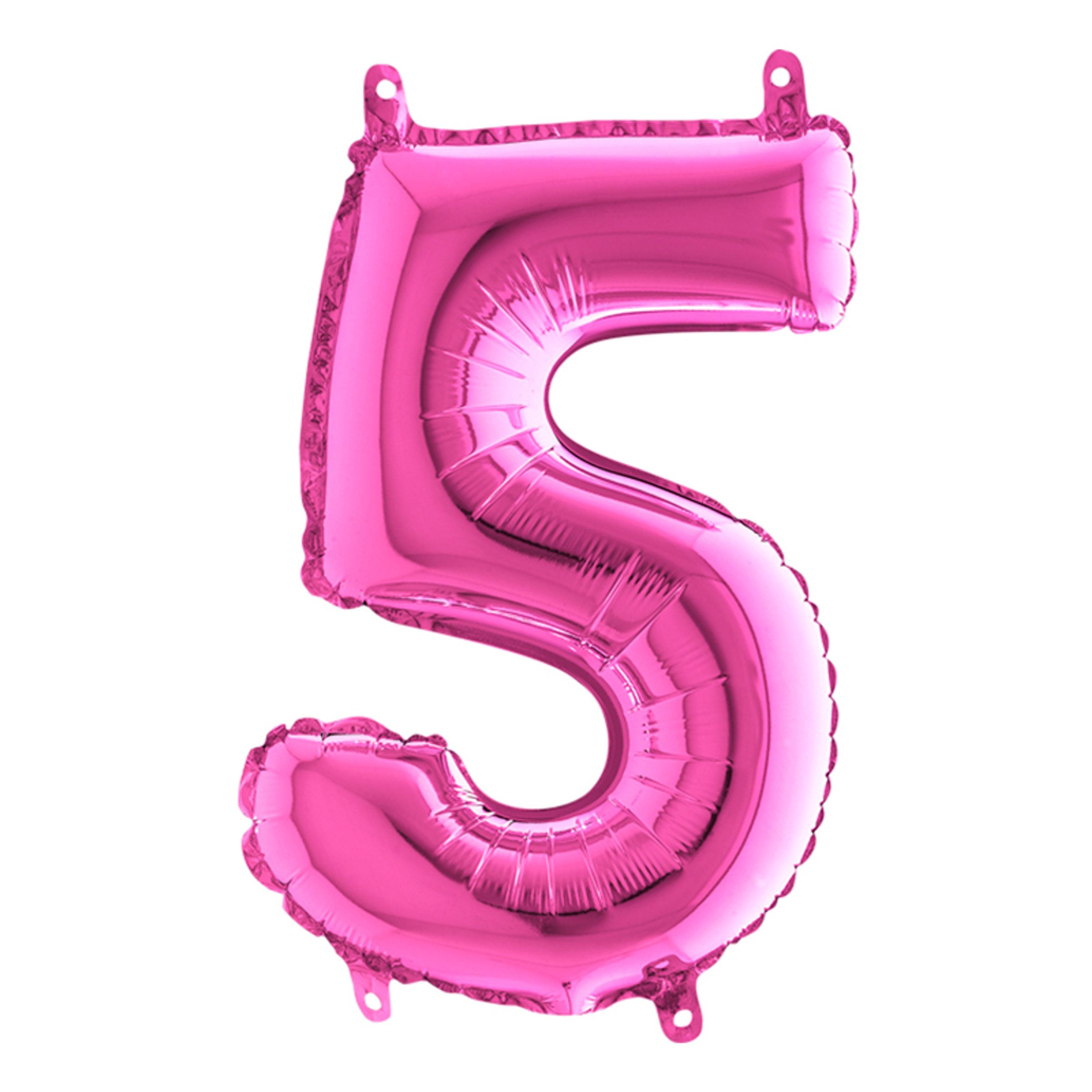 Läs mer om Sifferballong Mini Rosa Metallic - Siffra 5