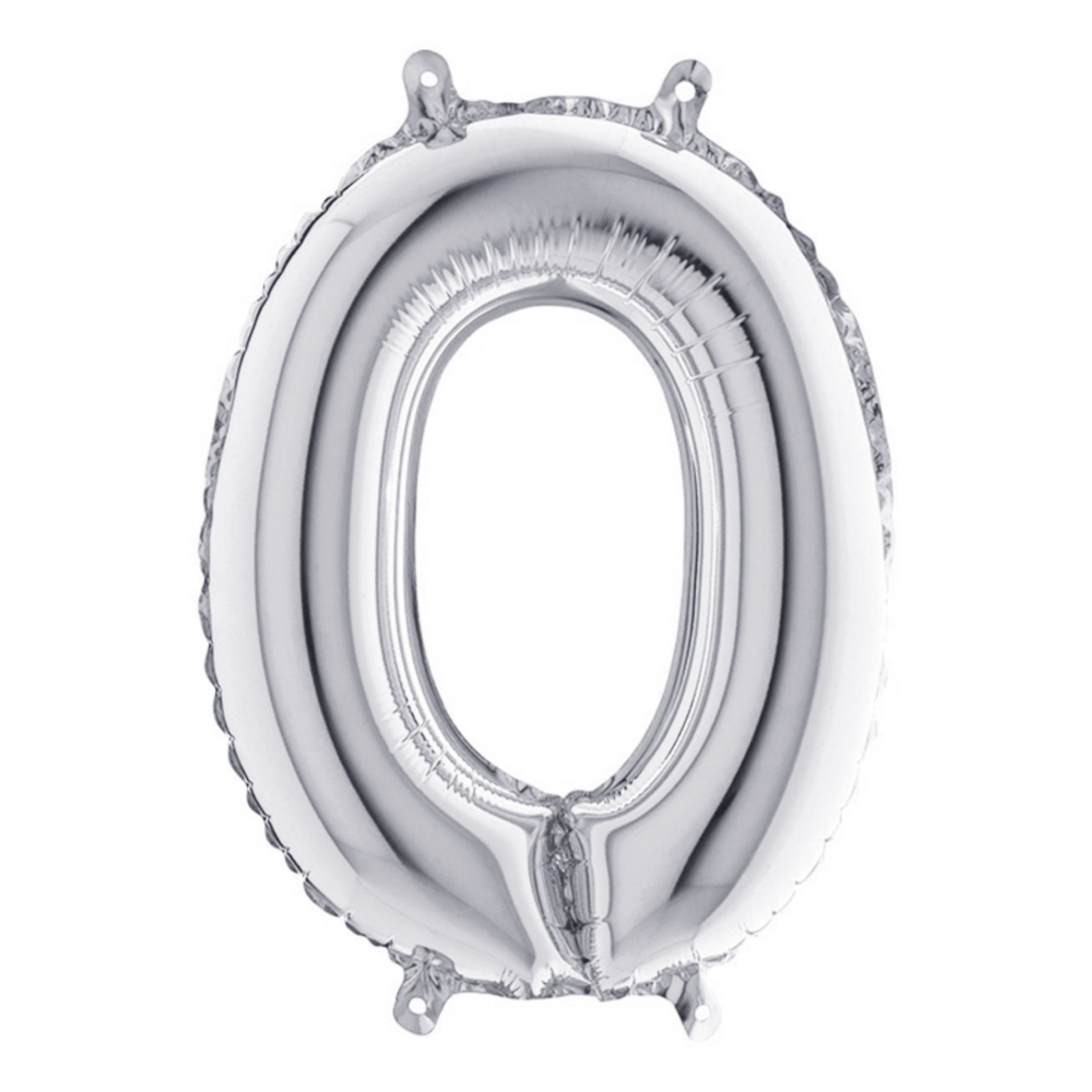 Sifferballong Mini Silver Metallic - Siffra 0 | Hem - Festartiklar - Ballonger - Folieballonger | Pryloteket