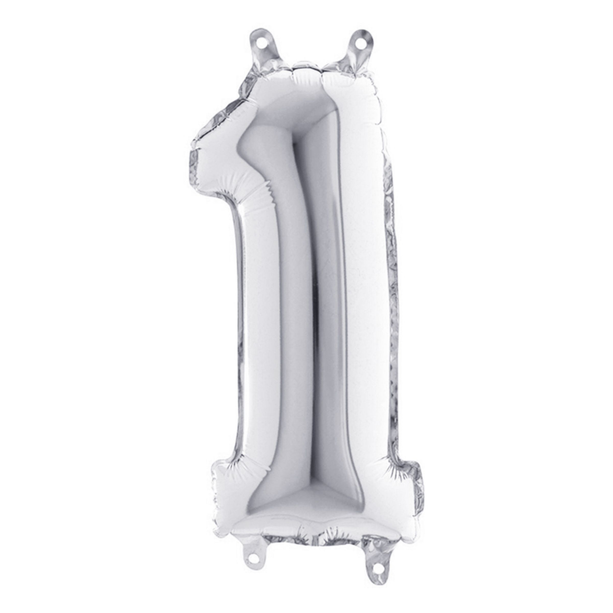 Sifferballong Mini Silver Metallic - Siffra 1 | Hem - Festartiklar - Ballonger - Folieballonger | Pryloteket