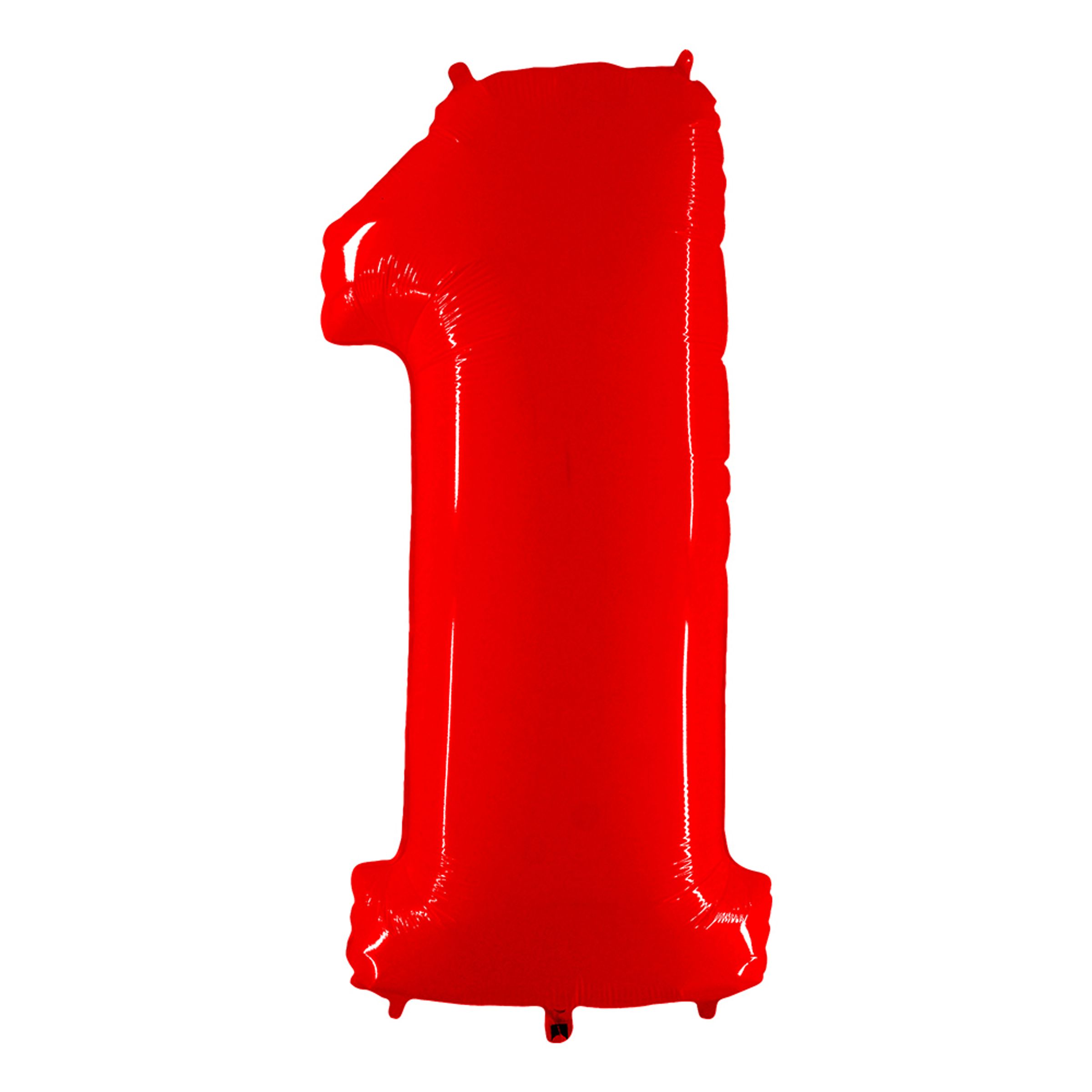 Läs mer om Sifferballong Neon Röd - Siffra 1