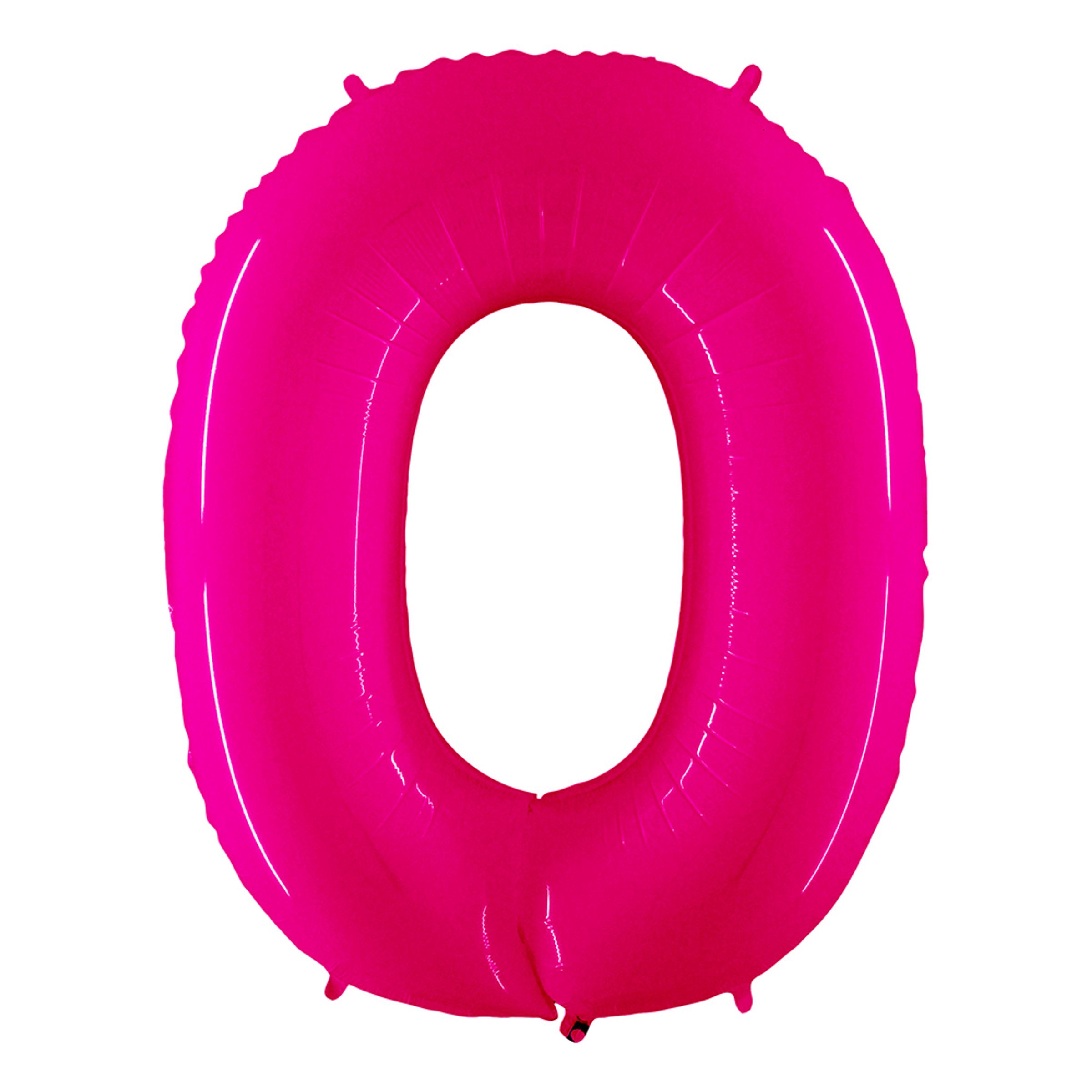 Läs mer om Sifferballong Neon Rosa - Siffra 0