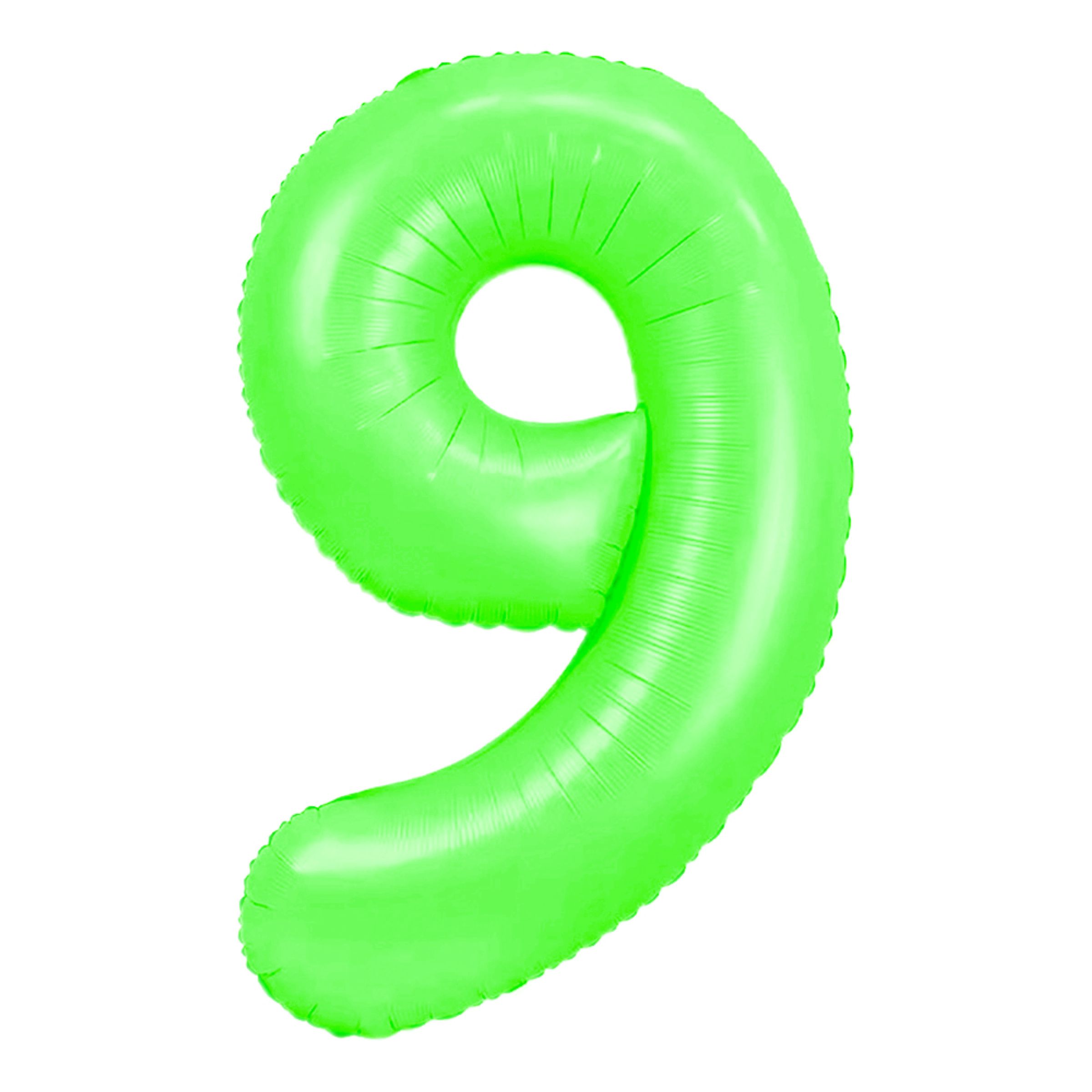 Sifferballong Neongrön - Siffra 9 | Hem - Festartiklar - Ballonger - Folieballonger | Maskeradspecialisten