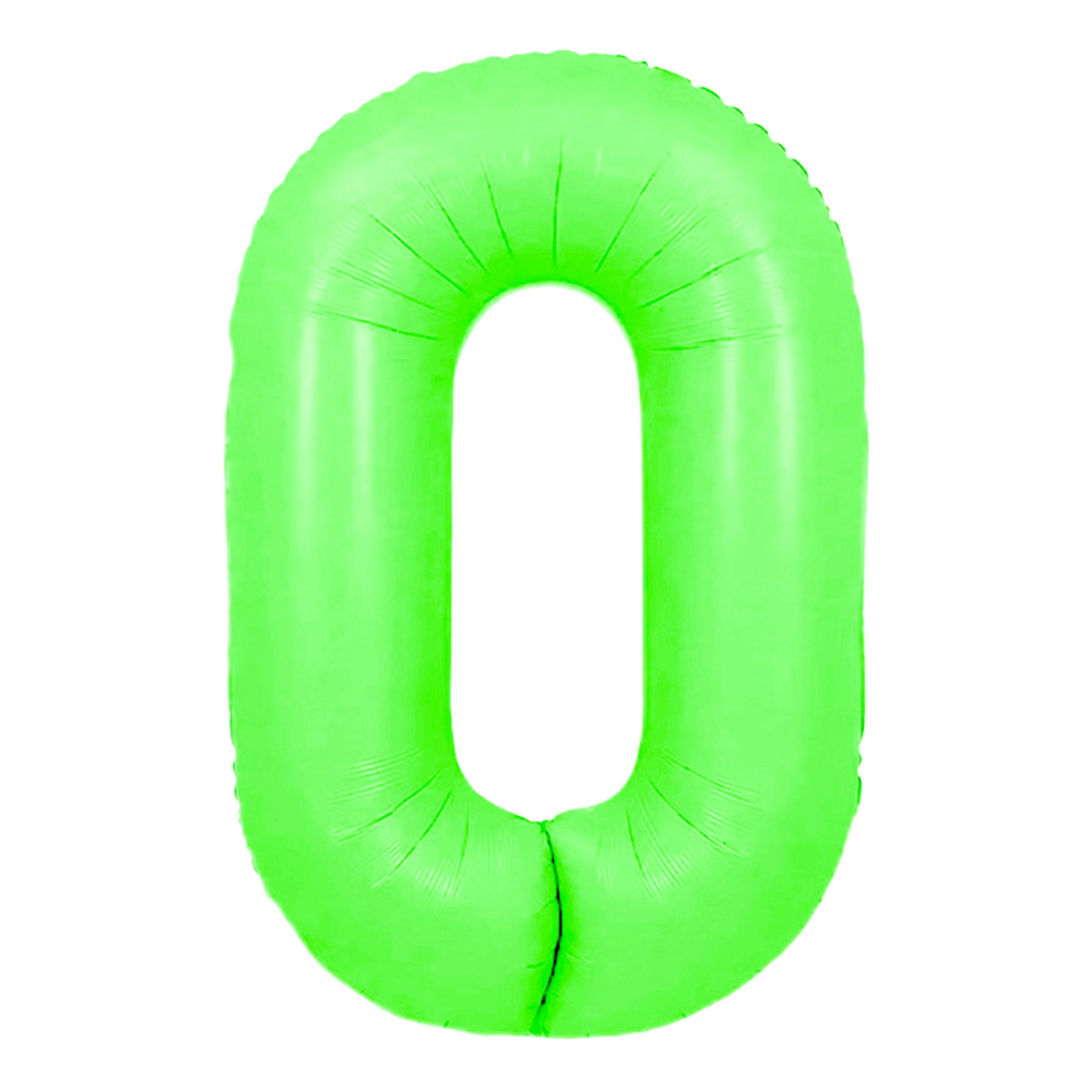 Sifferballong Neongrön - Siffra 0 | Hem - Festartiklar - Ballonger - Folieballonger | Maskeradspecialisten