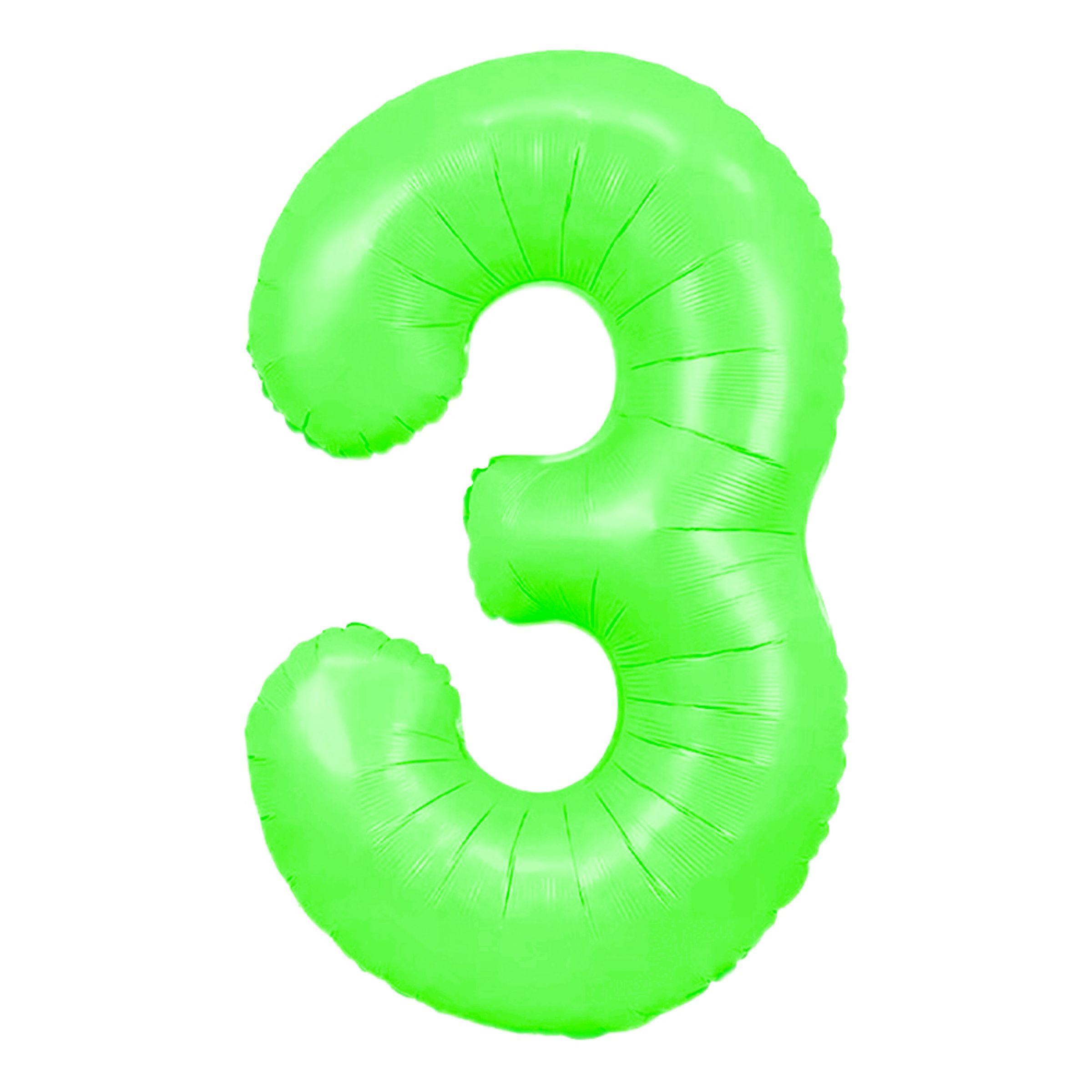 Sifferballong Neongrön - Siffra 3 | Hem - Festartiklar - Ballonger - Folieballonger | Maskeradspecialisten