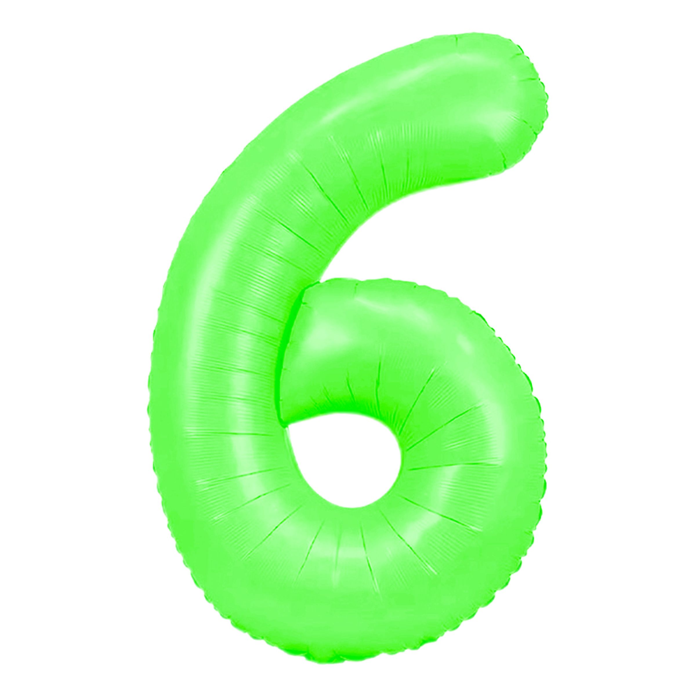 Sifferballong Neongrön - Siffra 6 | Hem - Festartiklar - Ballonger - Folieballonger | Maskeradspecialisten