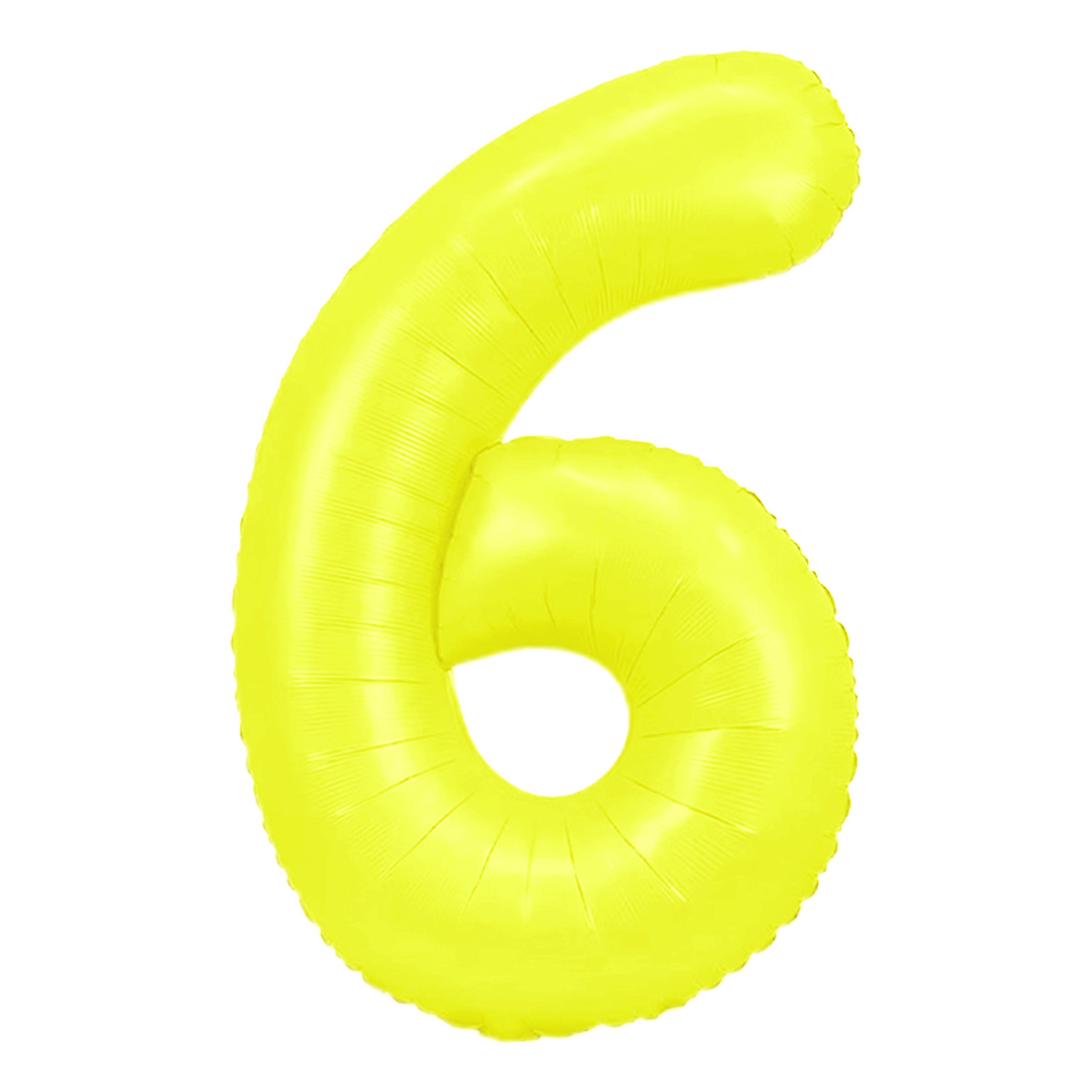 Sifferballong Neongul - Siffra 6 | Hem - Festartiklar - Ballonger - Folieballonger | Maskeradspecialisten