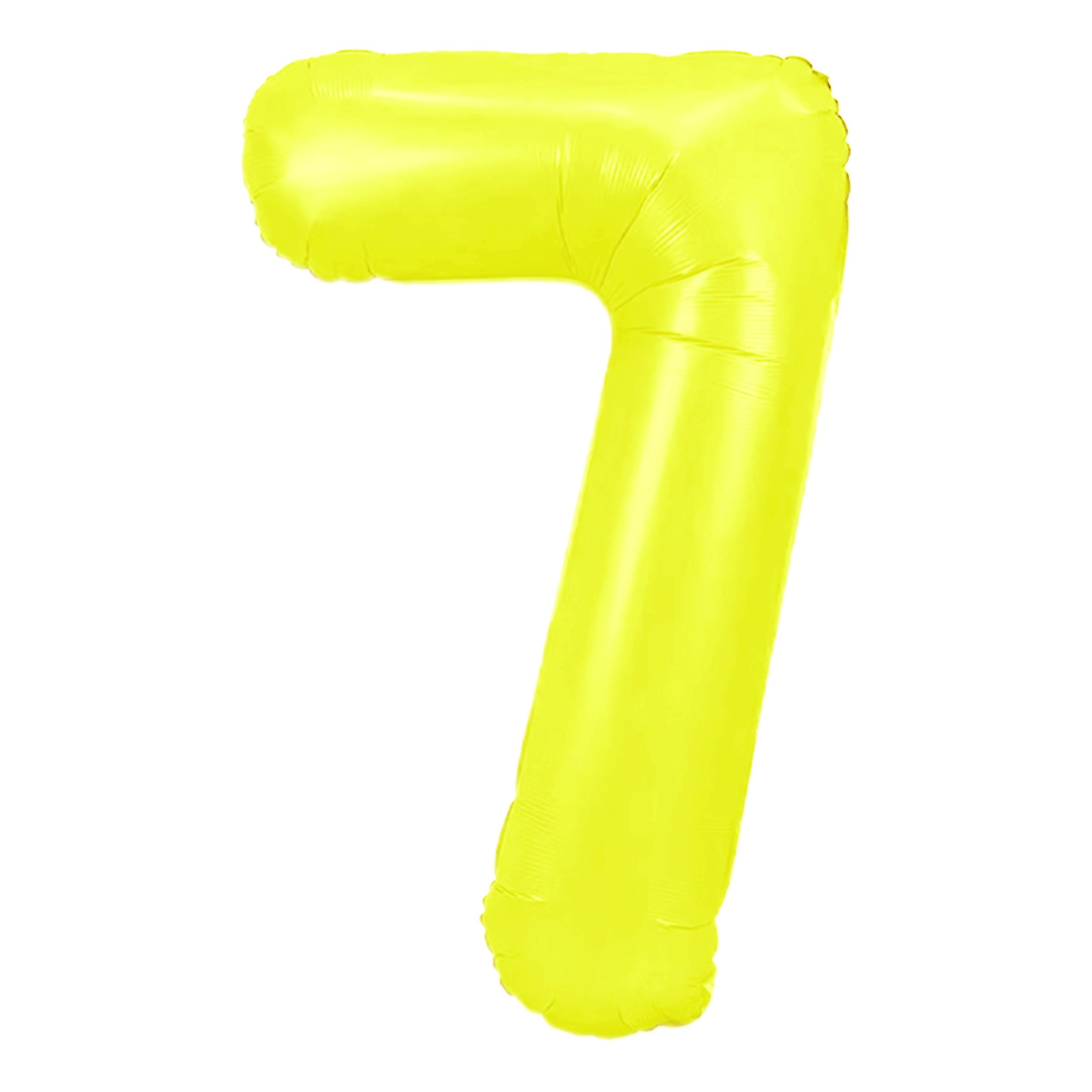 Sifferballong Neongul - Siffra 7 | Hem - Festartiklar - Ballonger - Folieballonger | Maskeradspecialisten