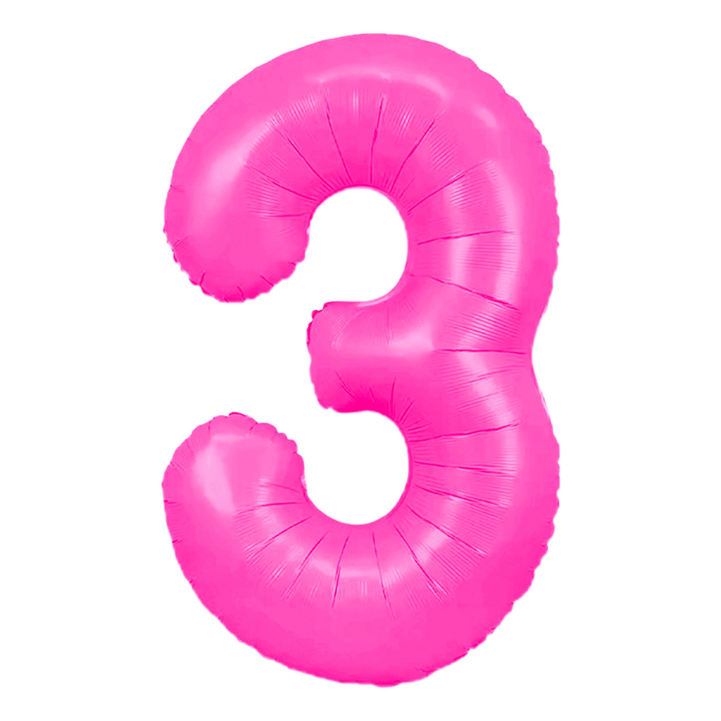 Sifferballong Neonrosa - Siffra 3 | Hem - Festartiklar - Ballonger - Folieballonger | Pryloteket