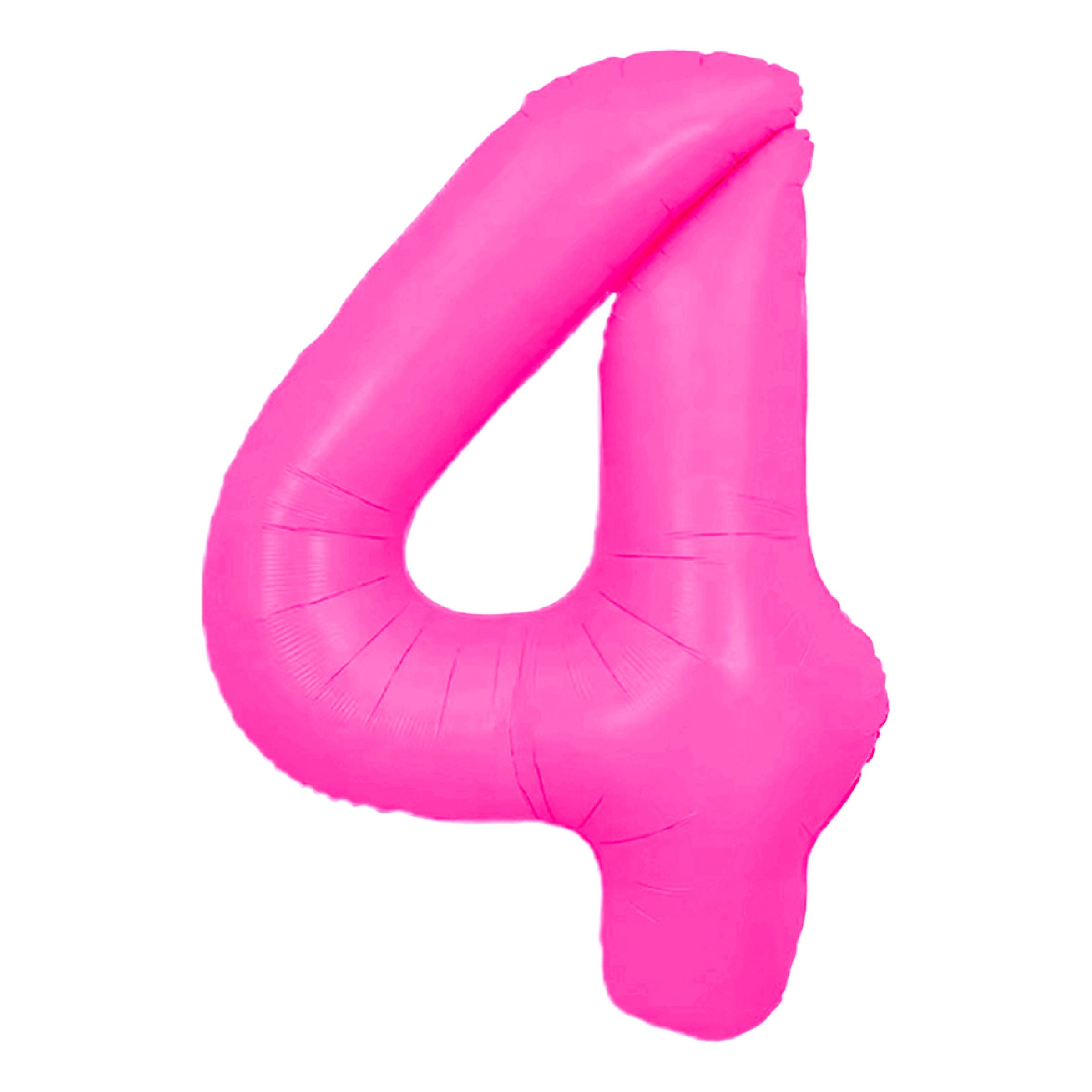 Sifferballong Neonrosa - Siffra 4 | Hem - Festartiklar - Ballonger - Folieballonger | Pryloteket