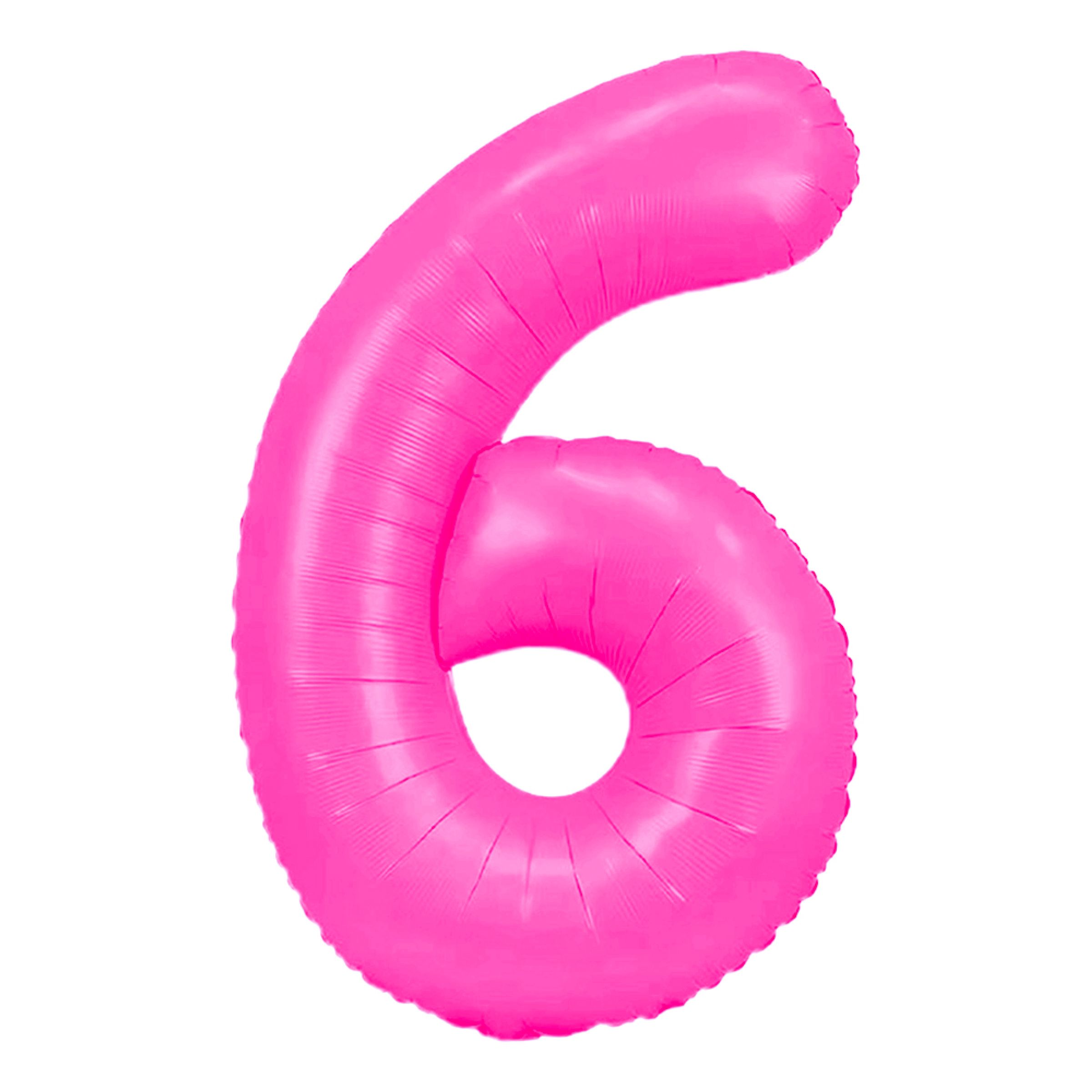 Sifferballong Neonrosa - Siffra 6 | Hem - Festartiklar - Ballonger - Folieballonger | Pryloteket