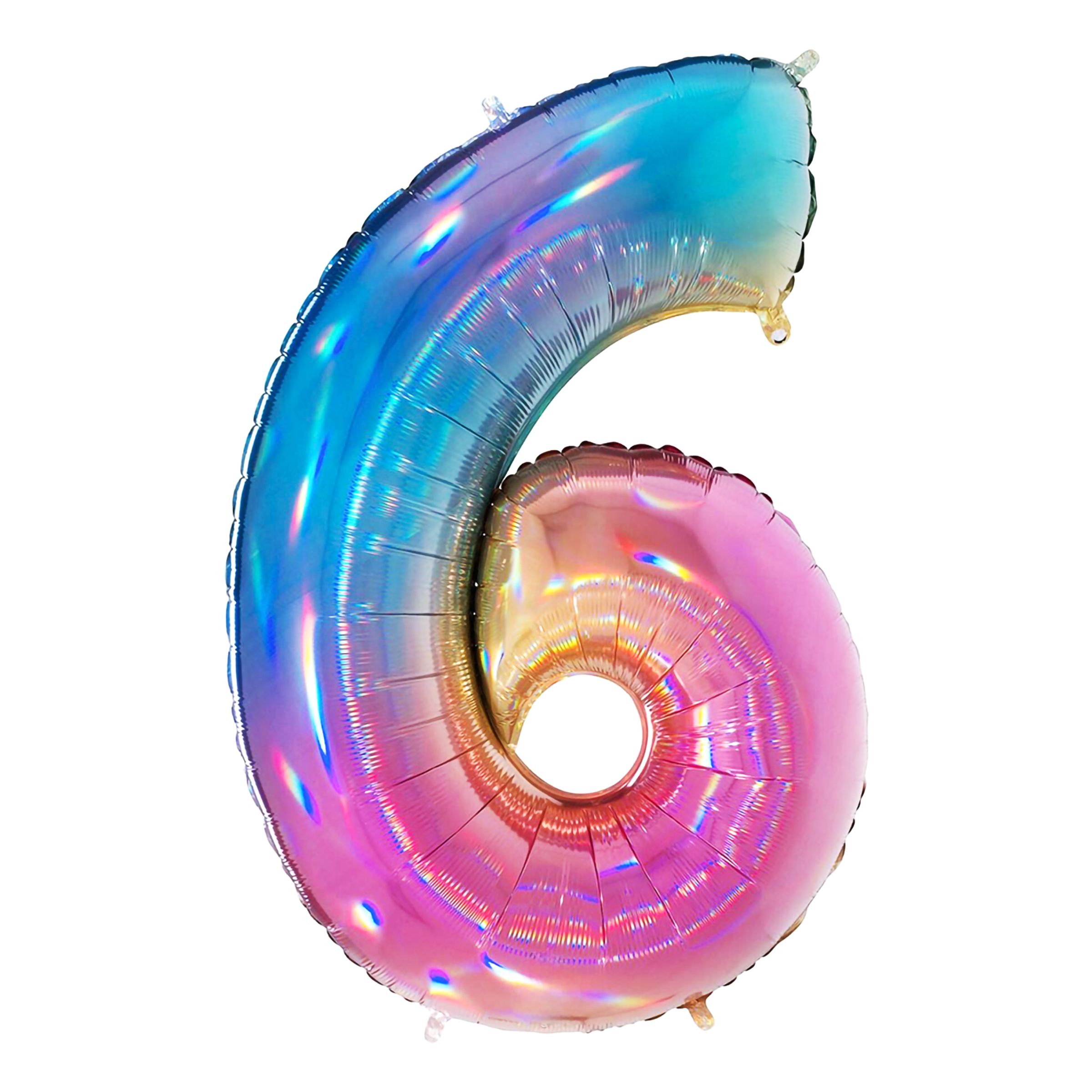 Sifferballong Regnbåge Mönster - Siffra 6 | Hem - Festartiklar - Ballonger - Folieballonger | Pryloteket