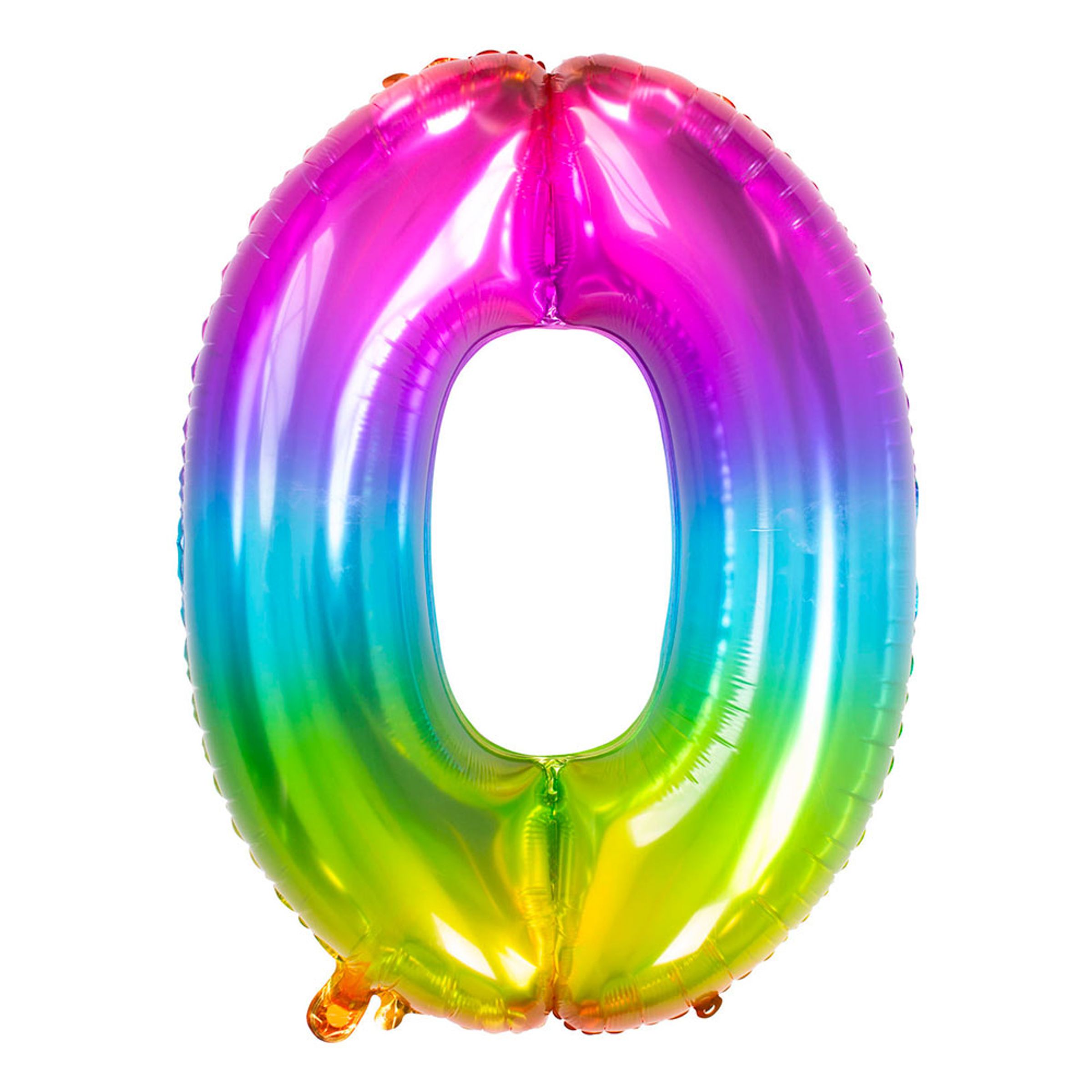 Läs mer om Sifferballong Regnbågsfärgad Stor - Siffra 0