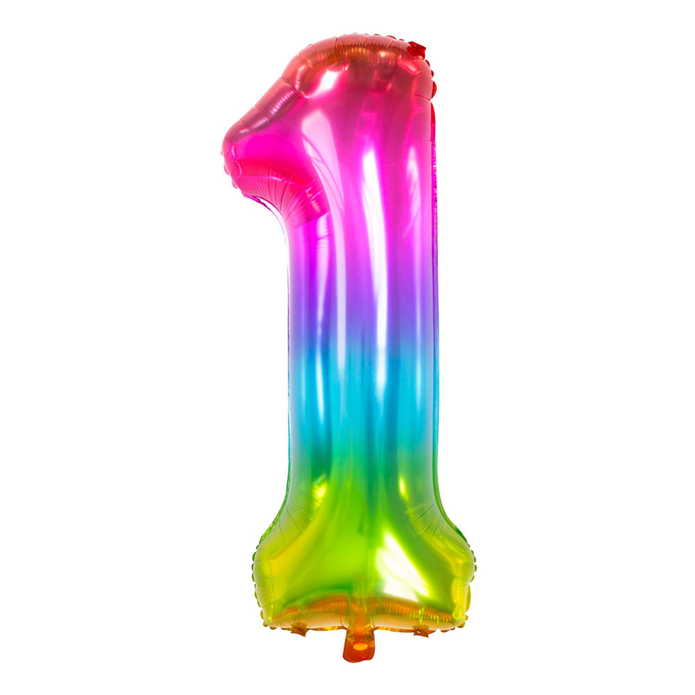 Läs mer om Sifferballong Regnbågsfärgad Stor - Siffra 1