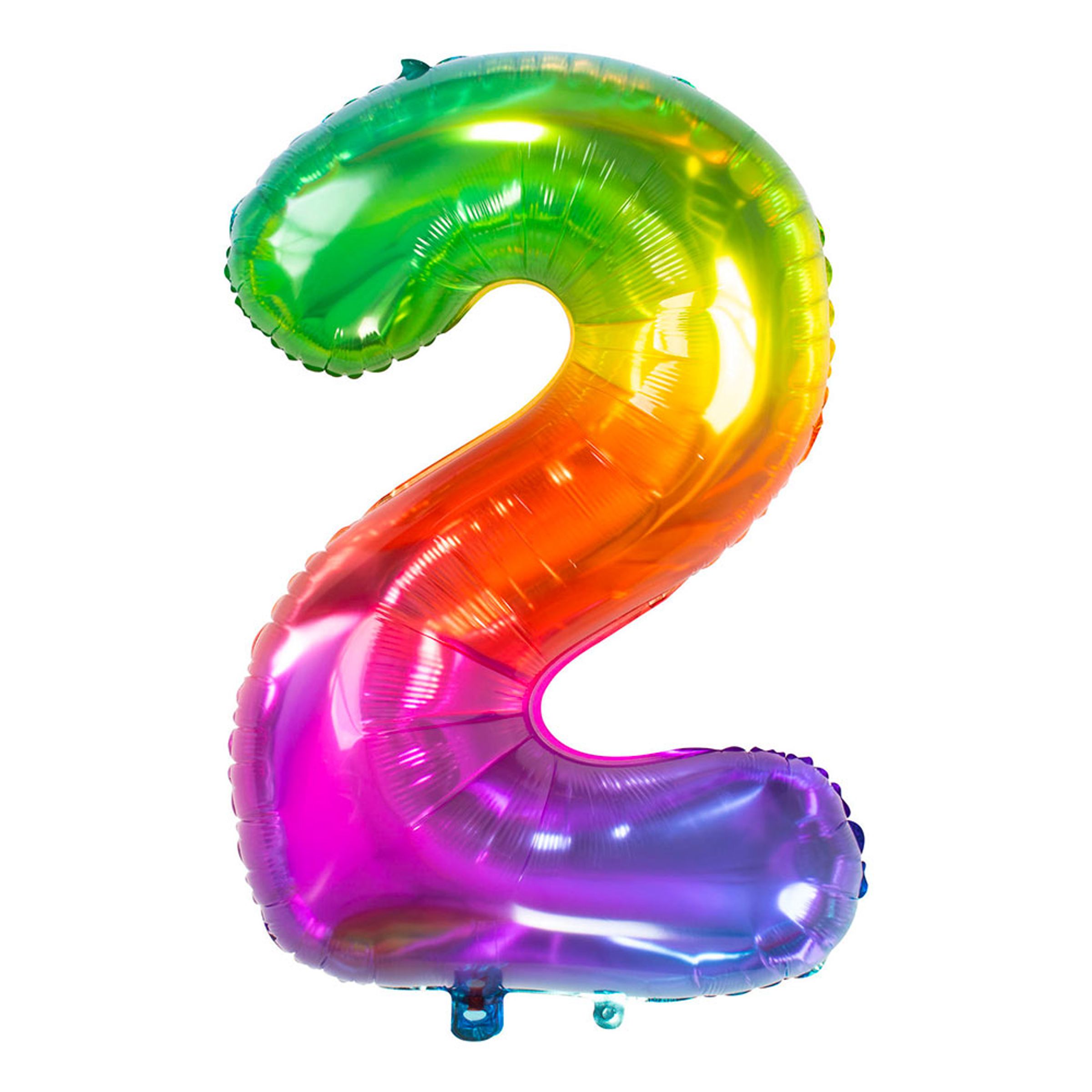 Sifferballong Regnbågsfärgad Stor - Siffra 2