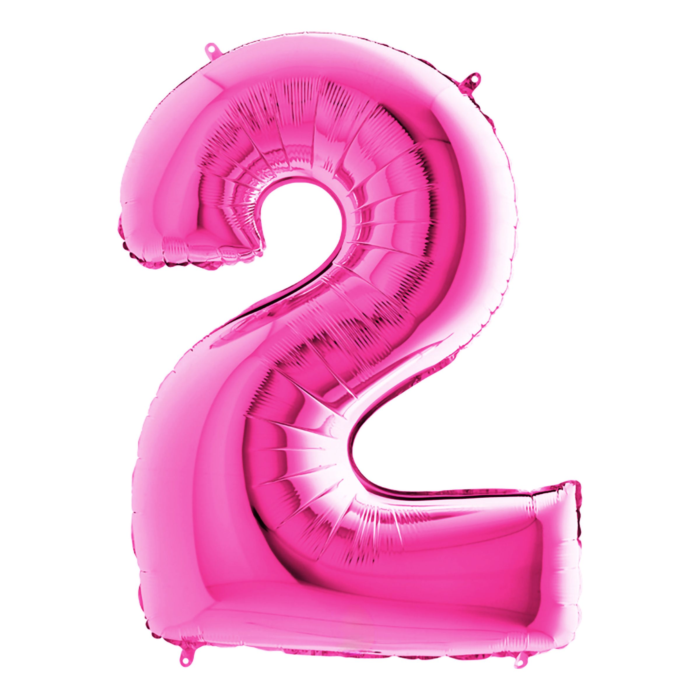 Sifferballong Rosa Metallic - Siffra 2 | Hem - Festartiklar - Ballonger - Folieballonger | Pryloteket