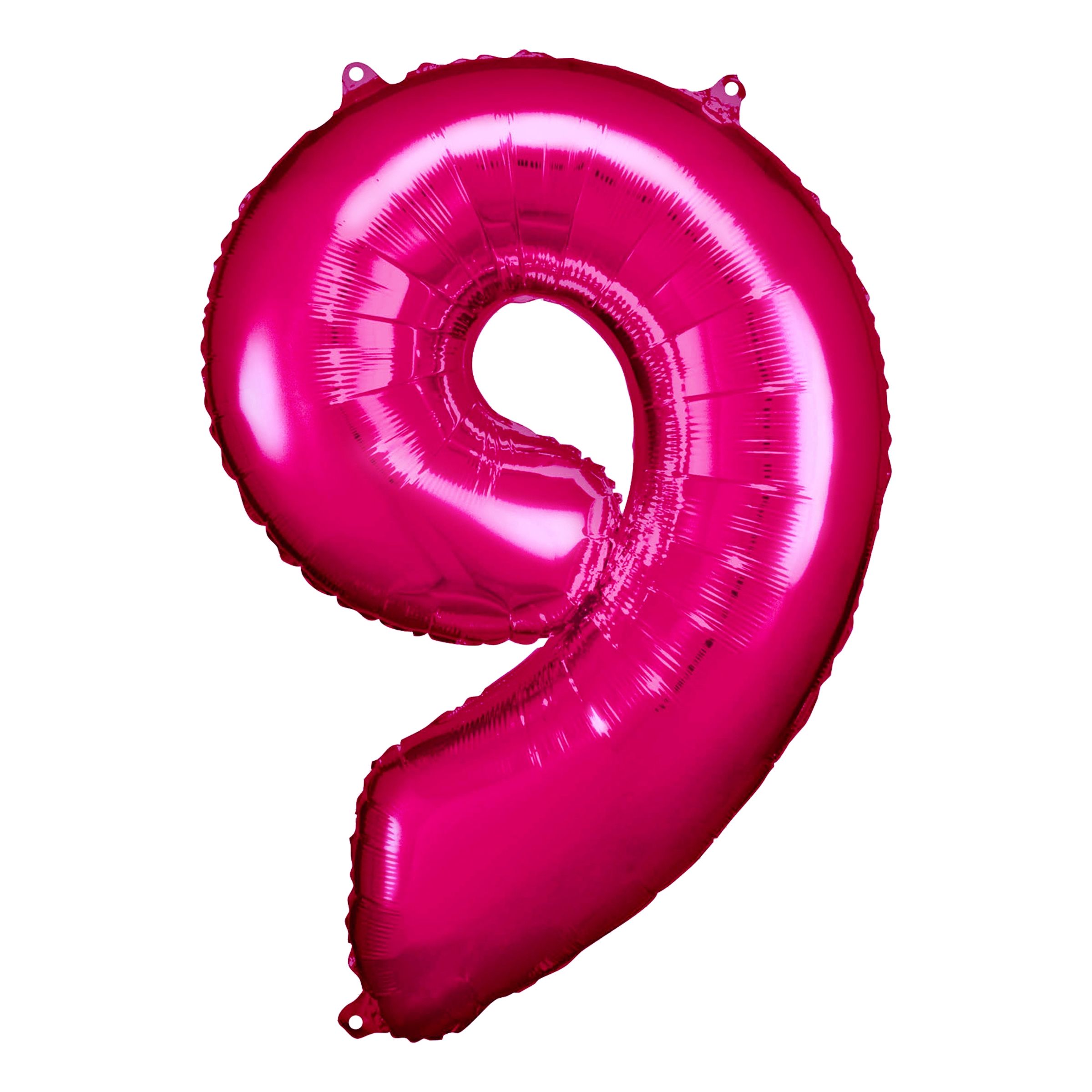 Läs mer om Sifferballong Rosa Metallic - Siffra 9