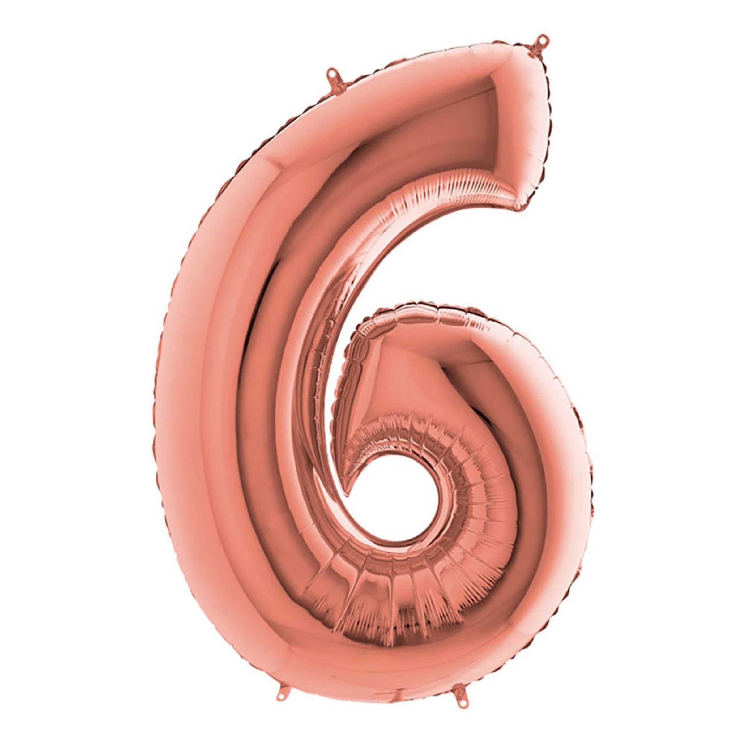 Sifferballong Roséguld Metallic - Siffra 6 | Hem - Festartiklar - Ballonger - Folieballonger | Pryloteket