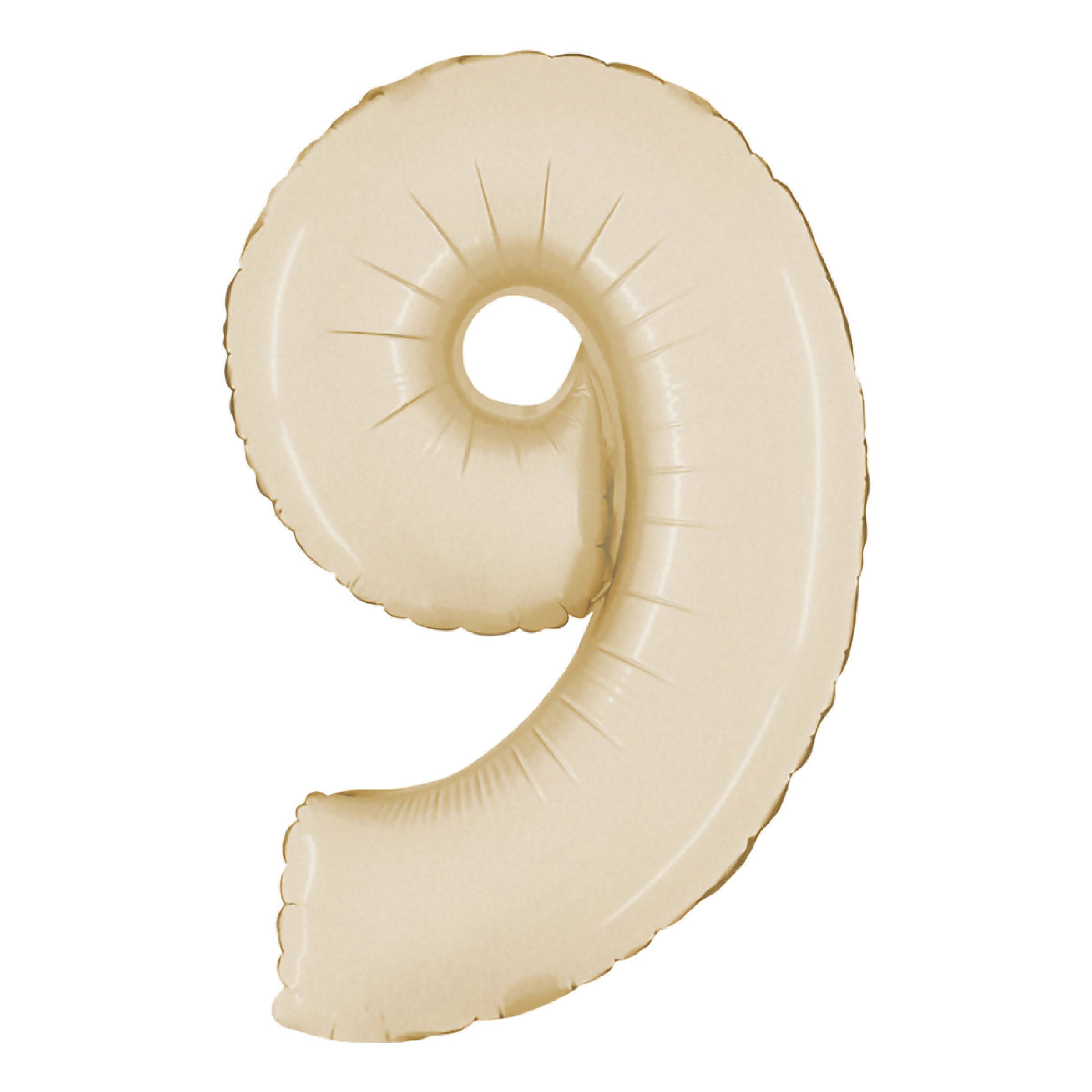 Sifferballong Satin Cream - Siffra 9 | Hem - Festartiklar - Ballonger - Folieballonger | Maskeradspecialisten