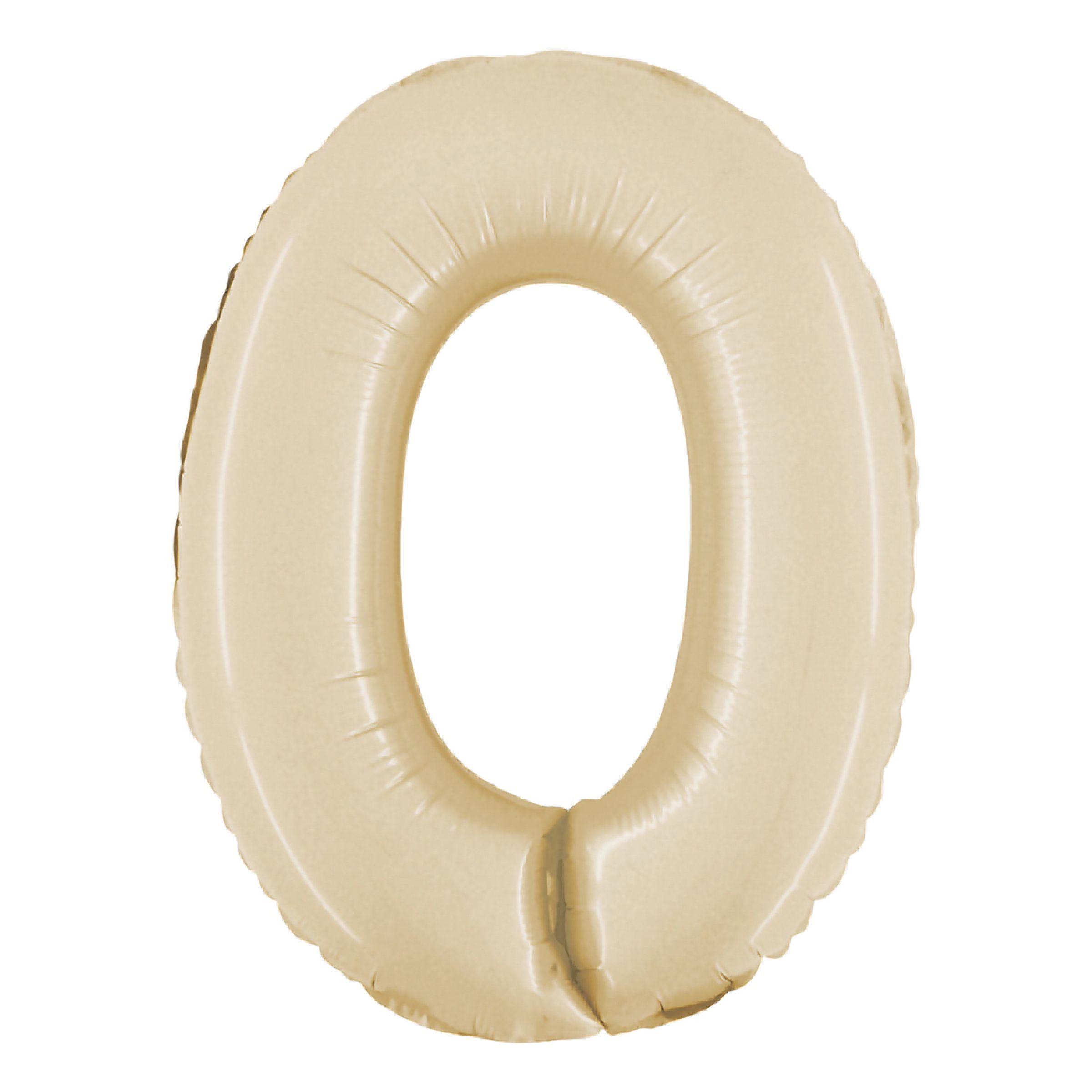Sifferballong Satin Cream - Siffra 0 | Hem - Festartiklar - Ballonger - Folieballonger | Pryloteket