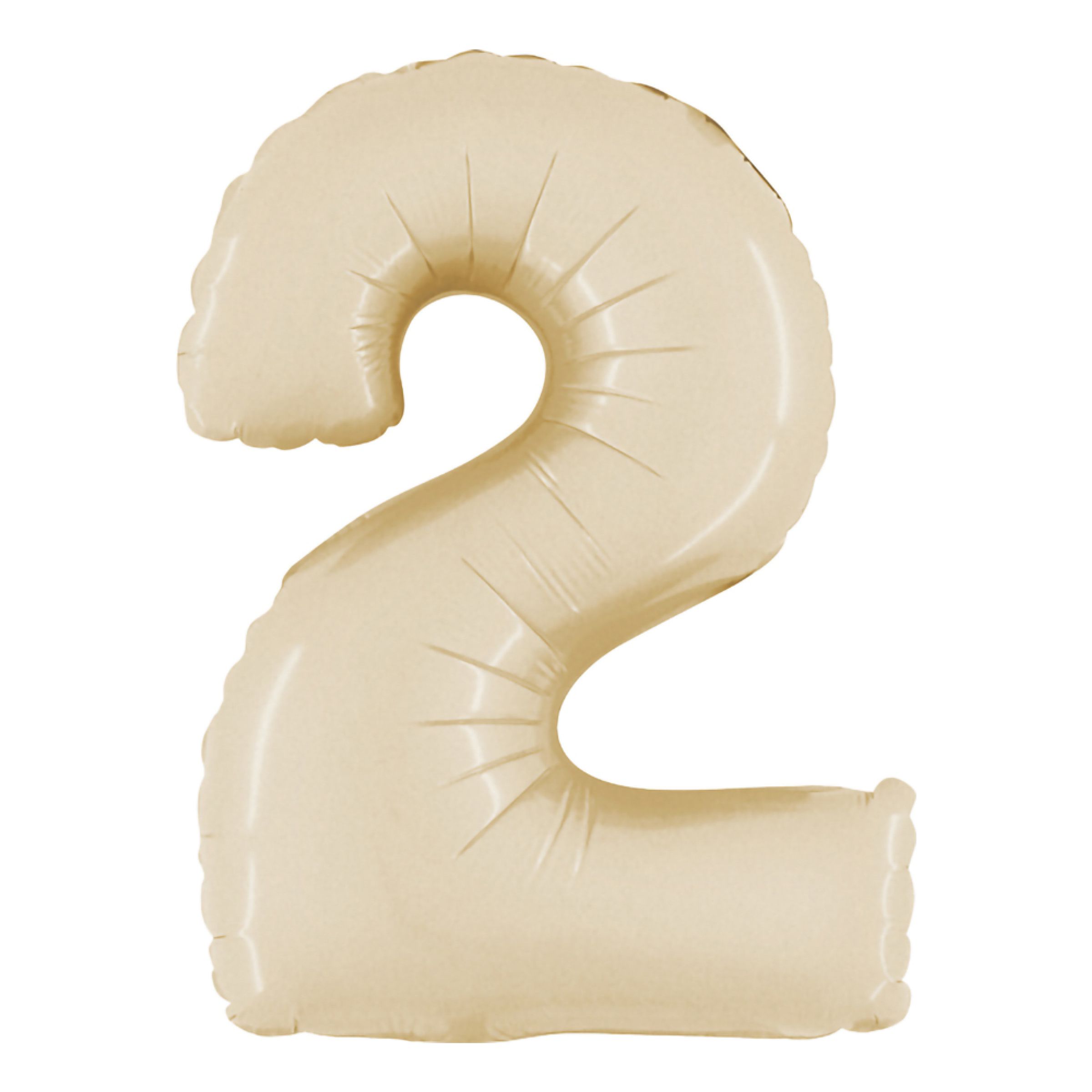 Sifferballong Satin Cream - Siffra 2 | Hem - Festartiklar - Ballonger - Folieballonger | Pryloteket