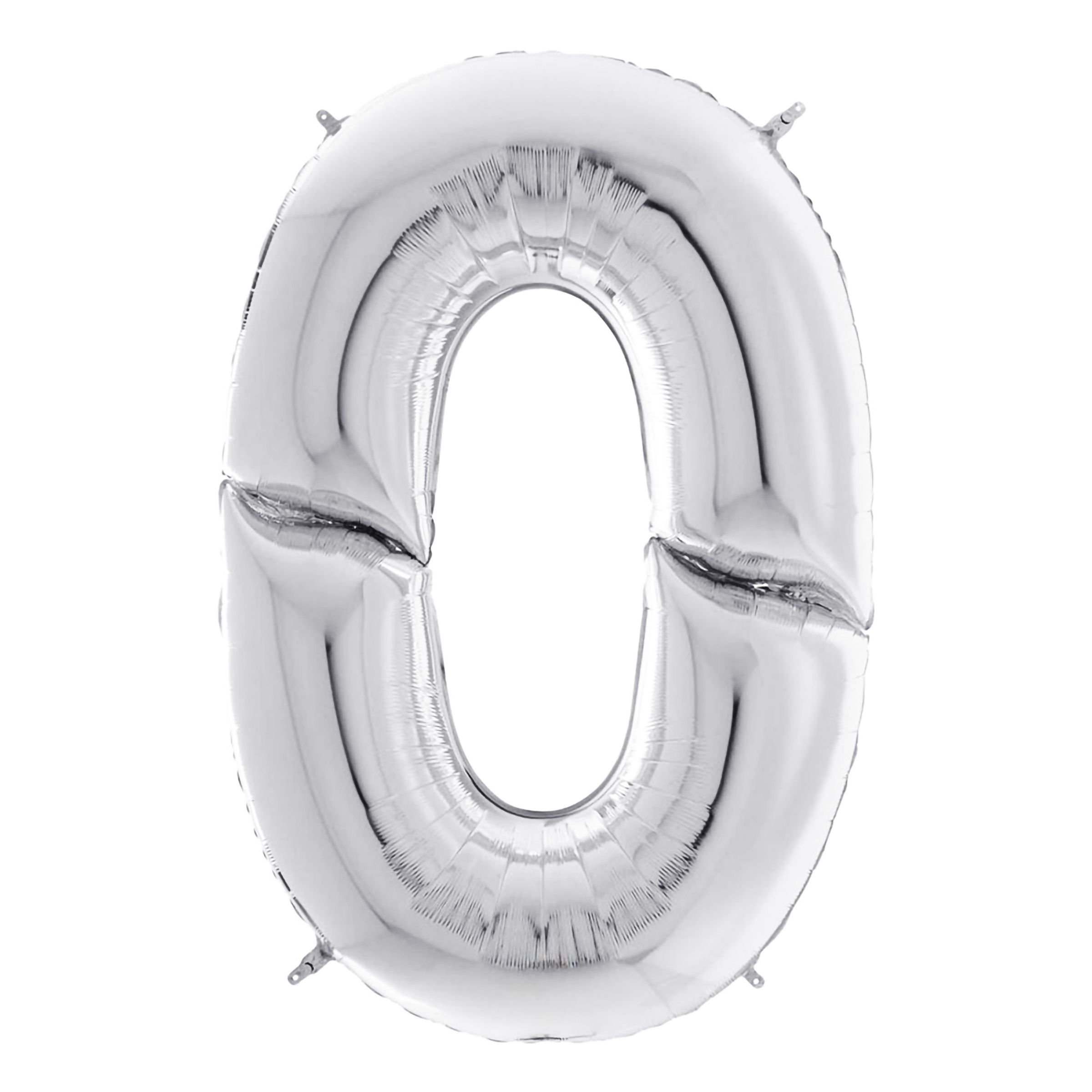 Sifferballong Silver Gigantisk - Siffra 0 | Hem - Festartiklar - Ballonger - Folieballonger | Pryloteket