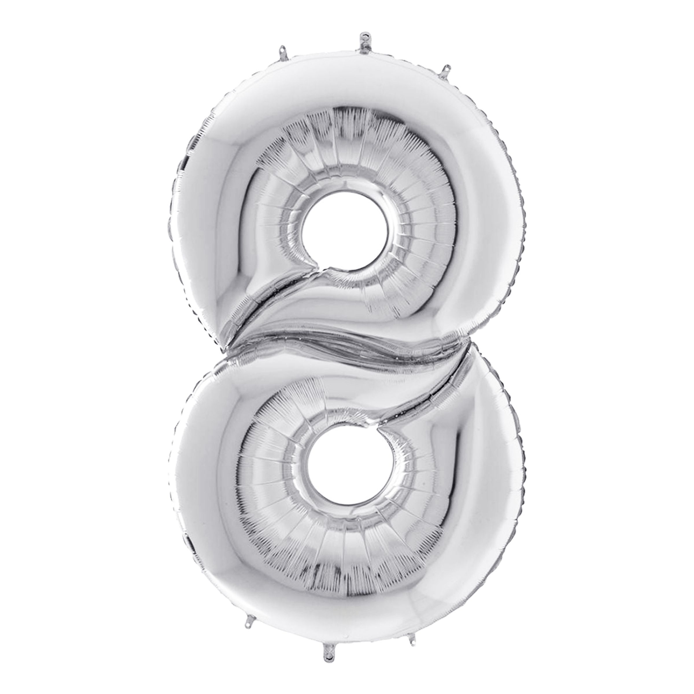 Sifferballong Silver Gigantisk - Siffra 8 | Hem - Festartiklar - Ballonger - Folieballonger | Pryloteket