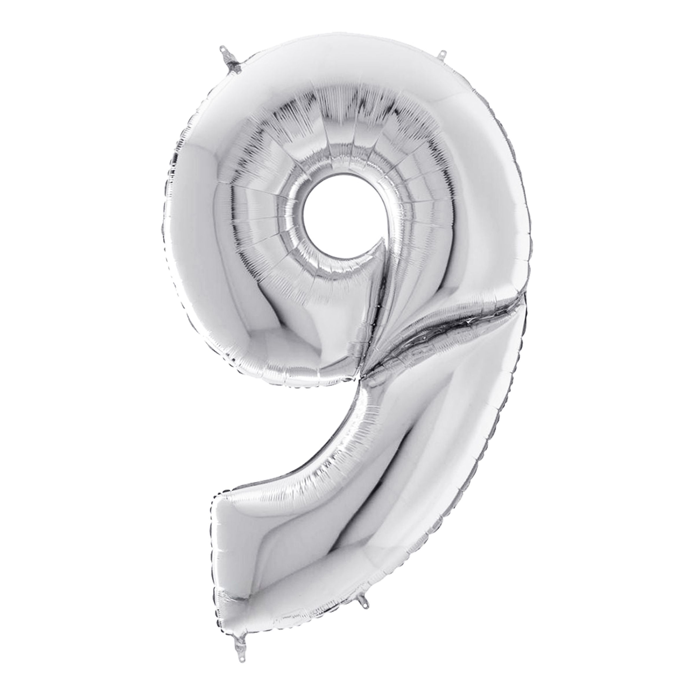 Sifferballong Silver Gigantisk - Siffra 9 | Hem - Festartiklar - Ballonger - Folieballonger | Pryloteket