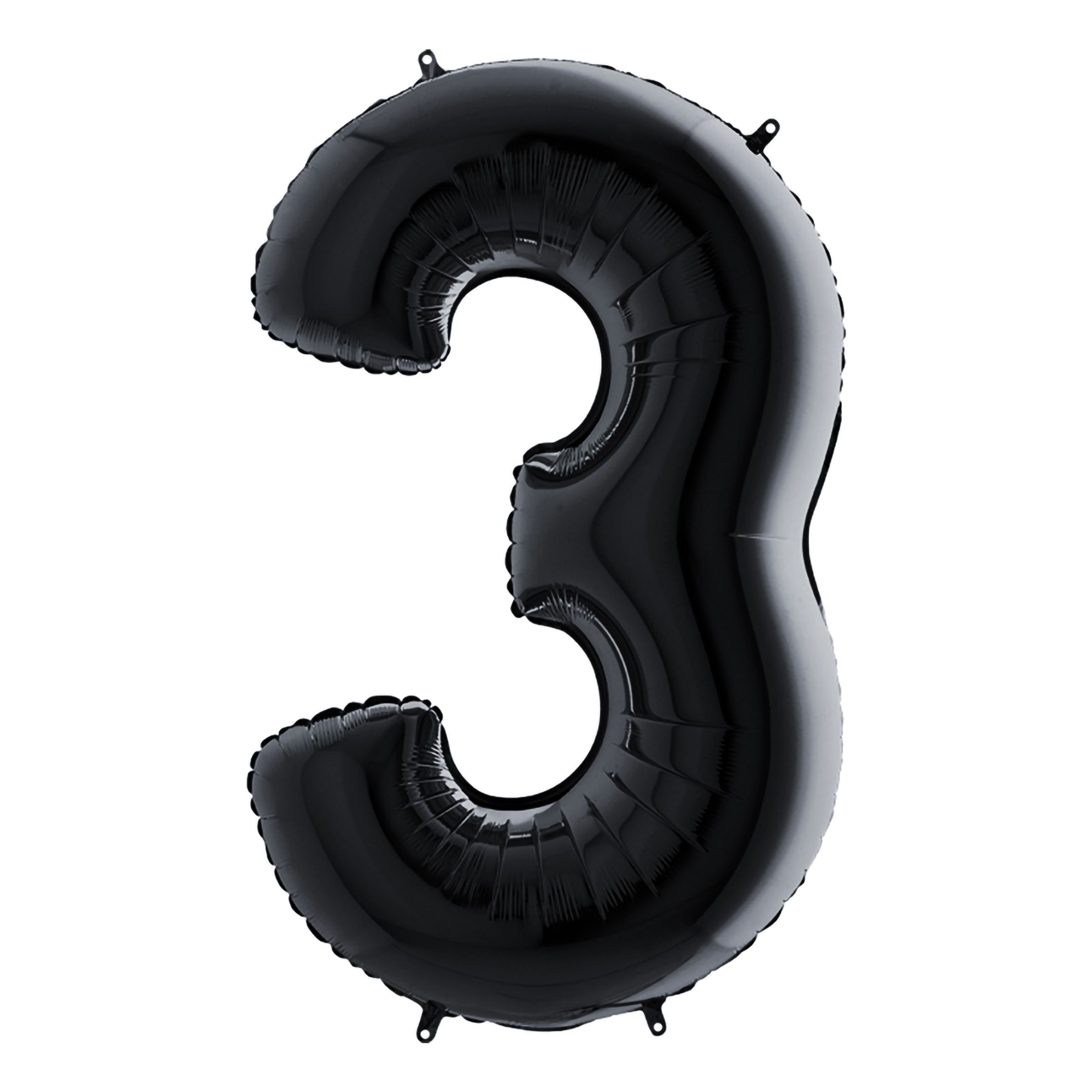 Sifferballong Svart - Siffra 3 | Hem - Festartiklar - Ballonger - Folieballonger | Pryloteket