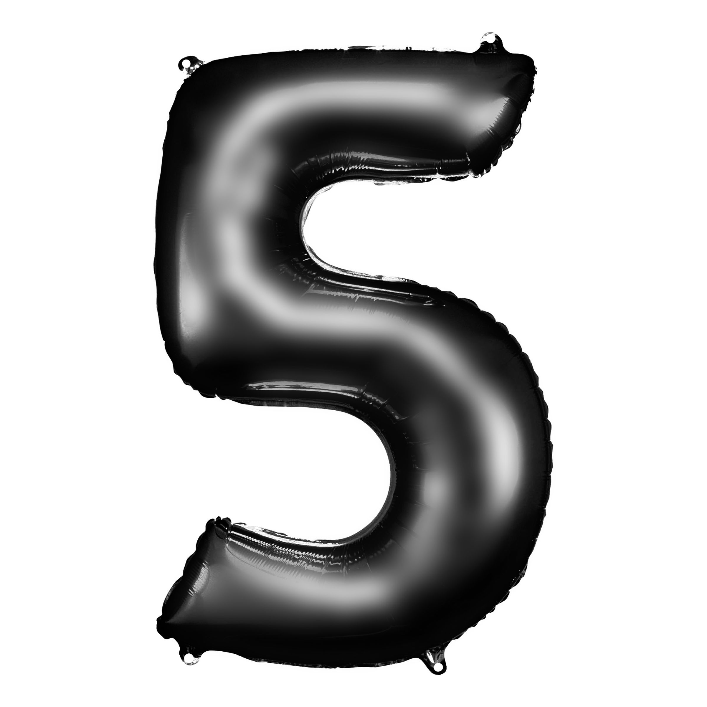Läs mer om Sifferballong Svart Satin - Siffra 5