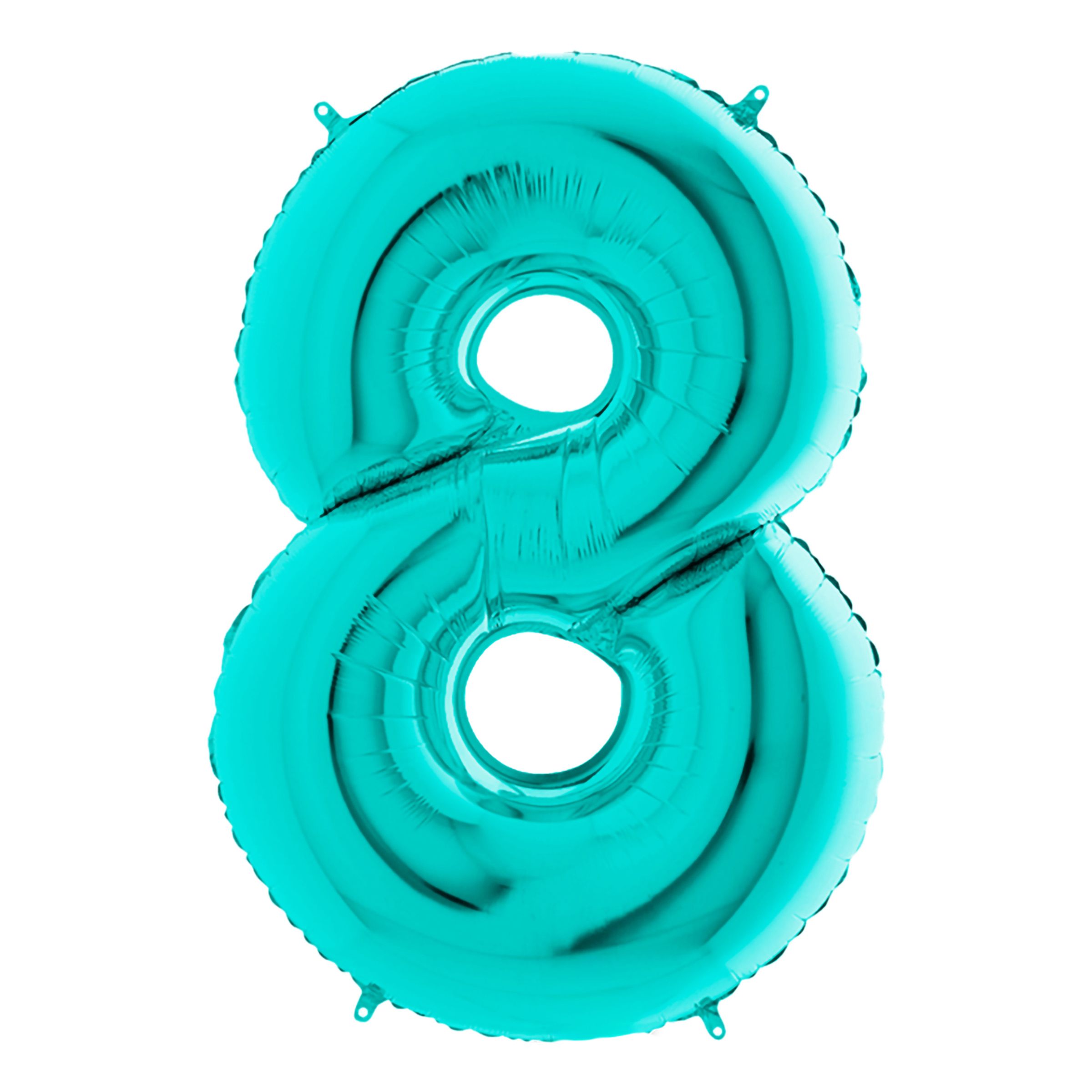 Sifferballong Turkos Metallic - Siffra 8 | Hem - Festartiklar - Ballonger - Folieballonger | Pryloteket