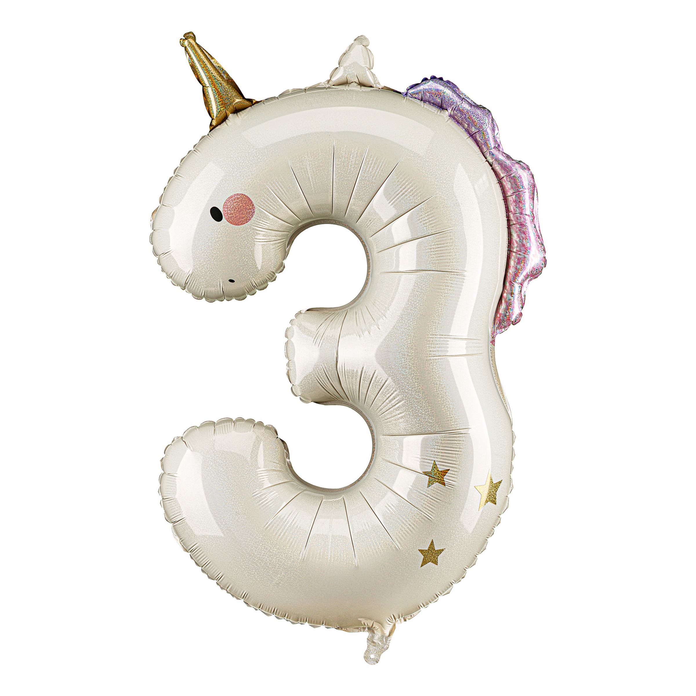 Sifferballong Unicorn - Siffra 3 | Hem - Festartiklar - Ballonger - Folieballonger | Pryloteket
