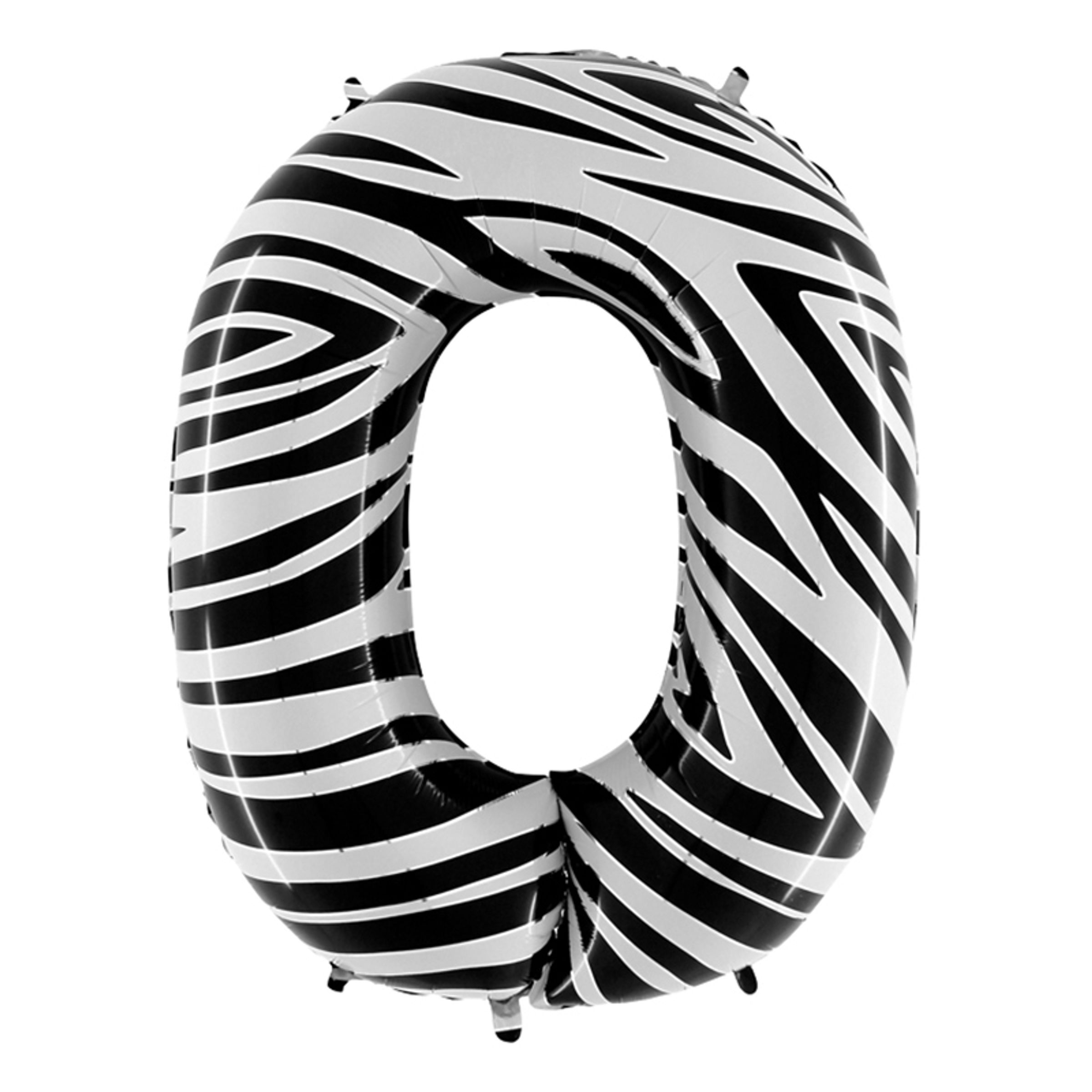 Läs mer om Sifferballong Zebra Mönster - Siffra 0