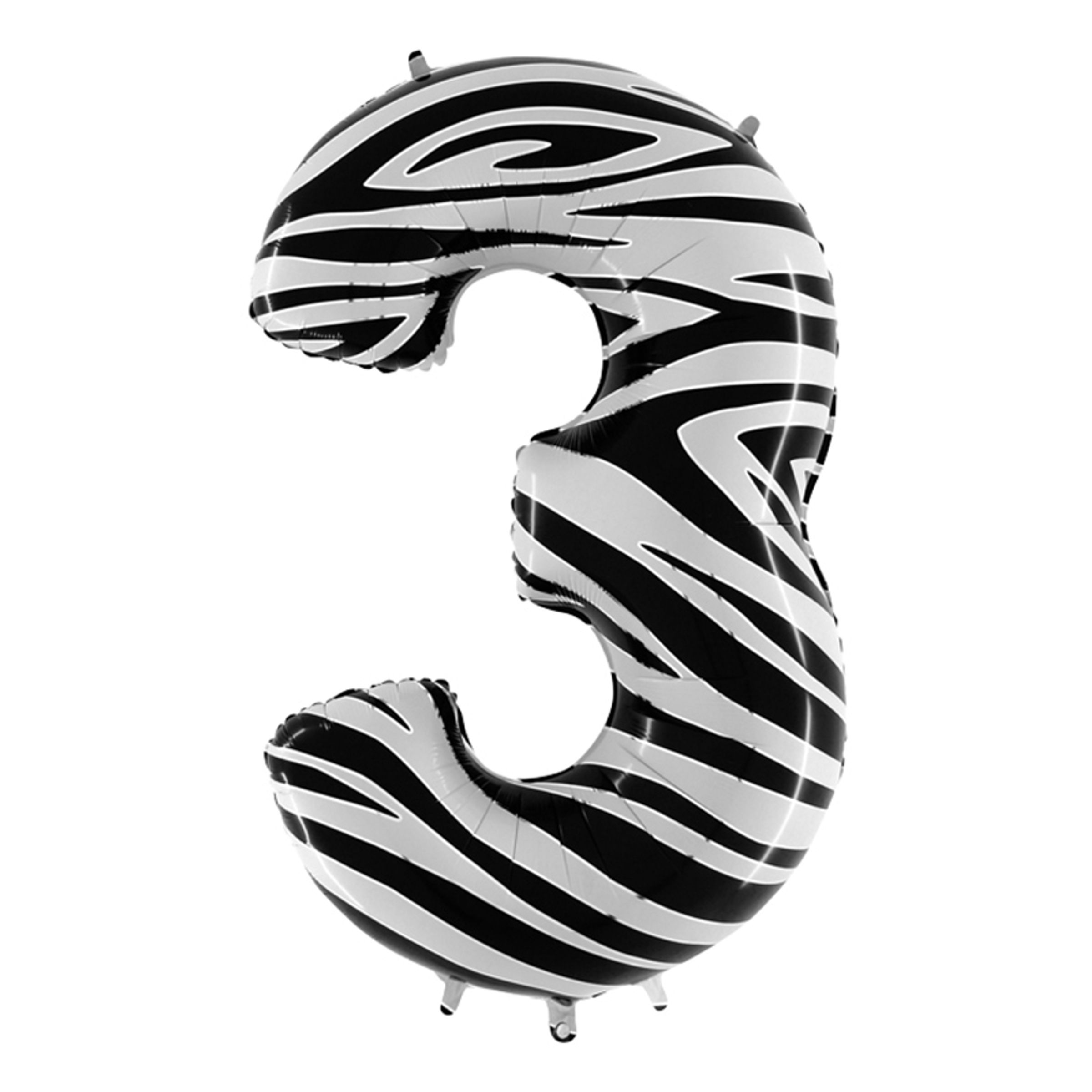 Läs mer om Sifferballong Zebra Mönster - Siffra 3