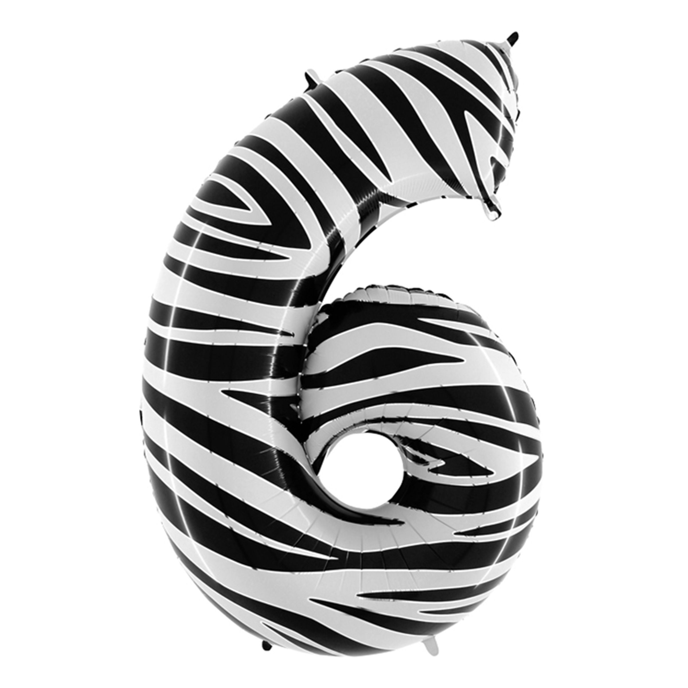 Läs mer om Sifferballong Zebra Mönster - Siffra 6