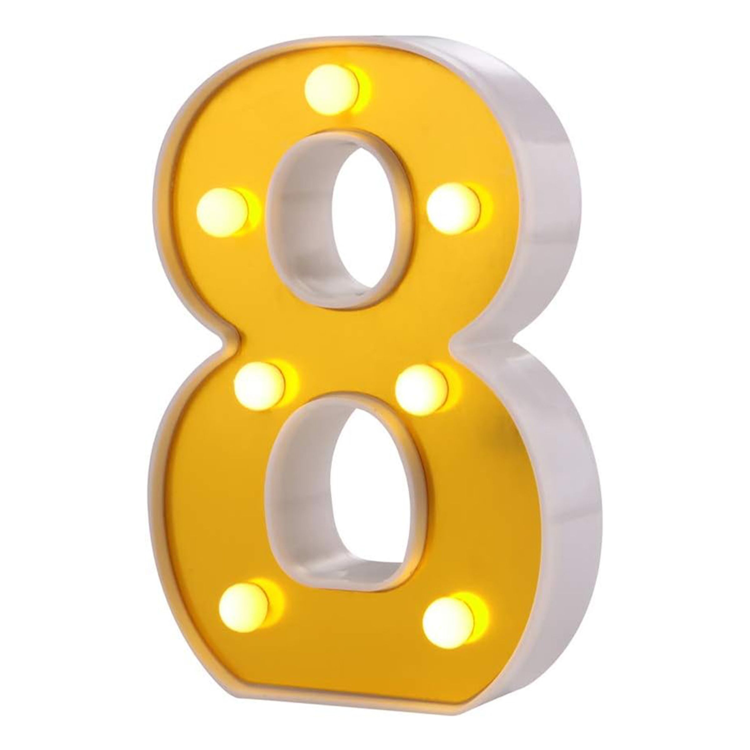 Läs mer om Siffra Guld med LED-Belysning - Siffra 8