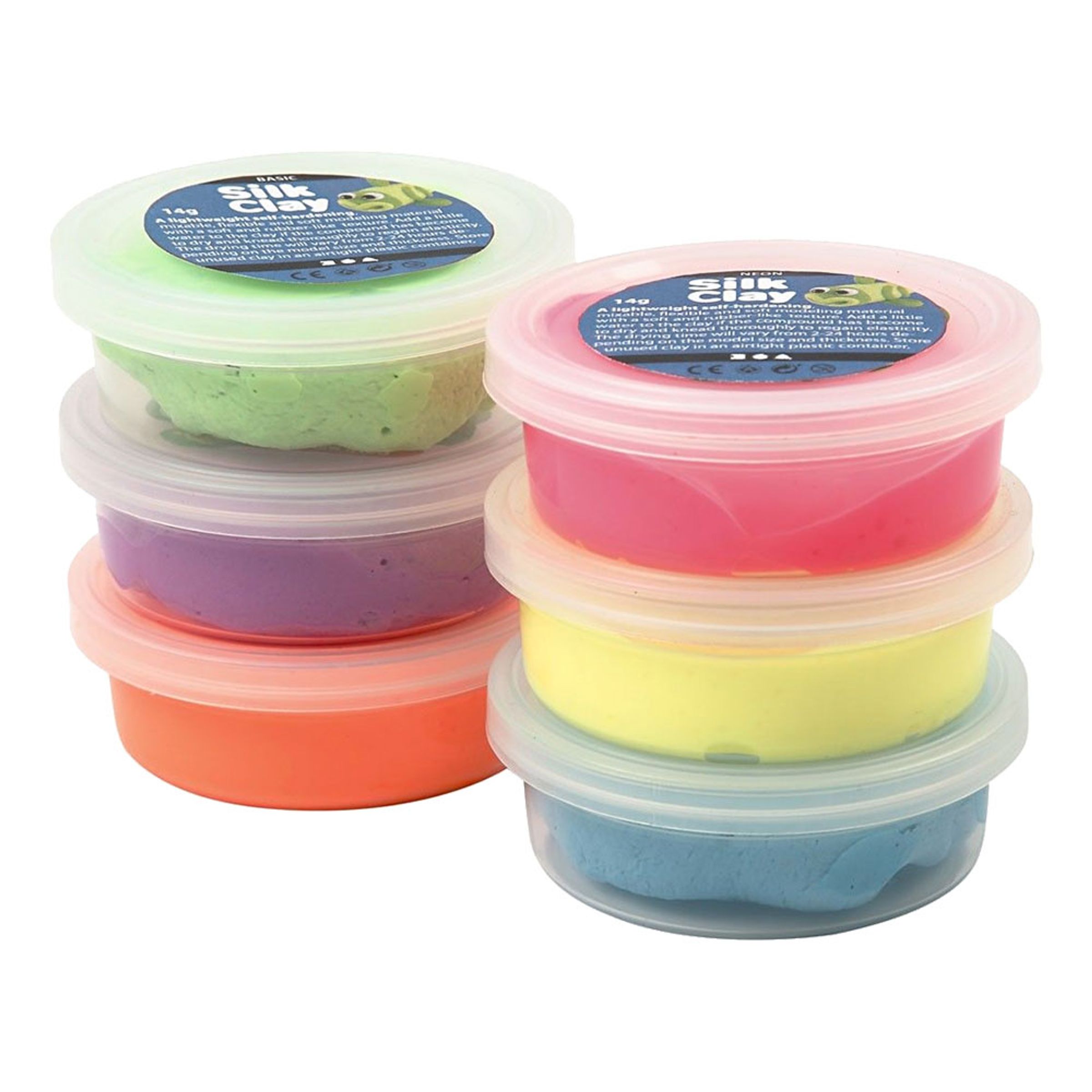 Läs mer om Silk Clay Neonfärger - 6-pack