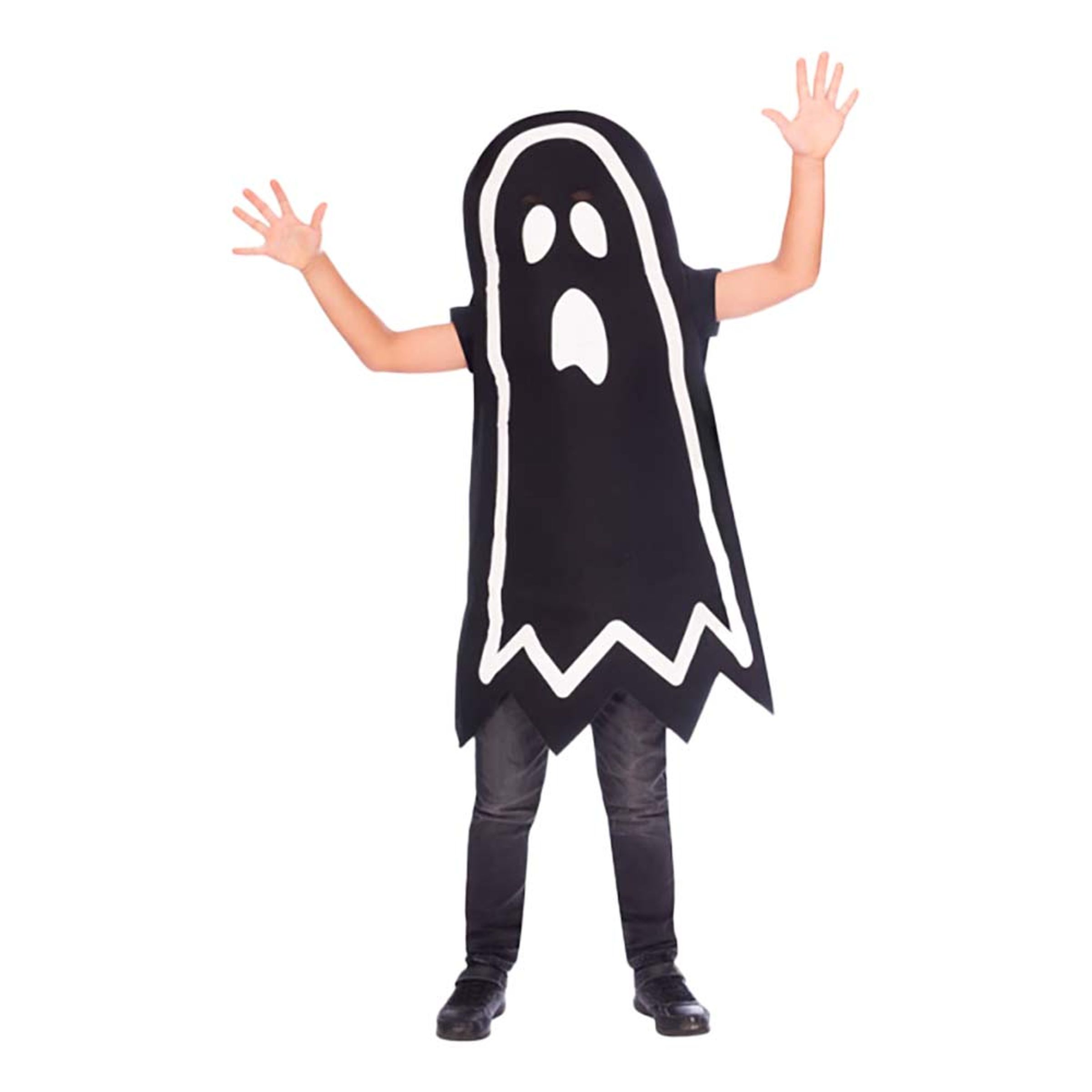 Läs mer om Självlysande Spöke Barn Maskeraddräkt - Medium