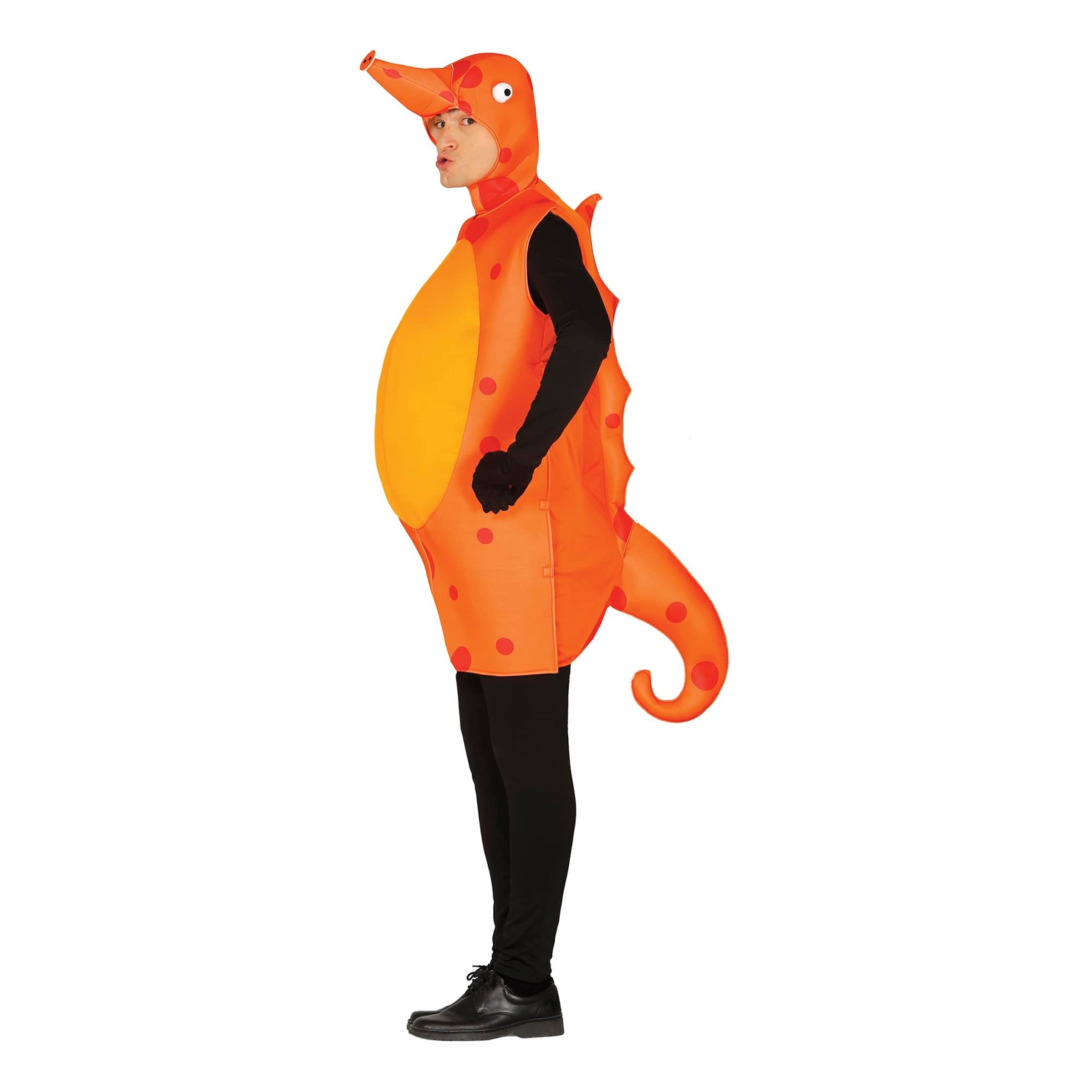 Sjöhäst Orange Maskeraddräkt - One size