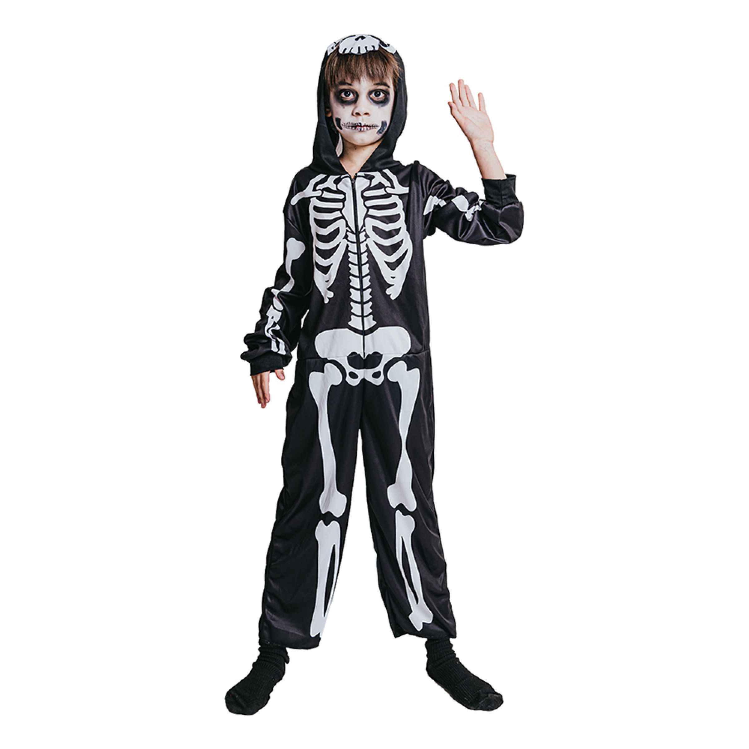 Skelett Jumpsuit Barn Maskeraddräkt - Medium | Hem - Maskerad - Maskeraddräkter - Barndräkter | Pryloteket