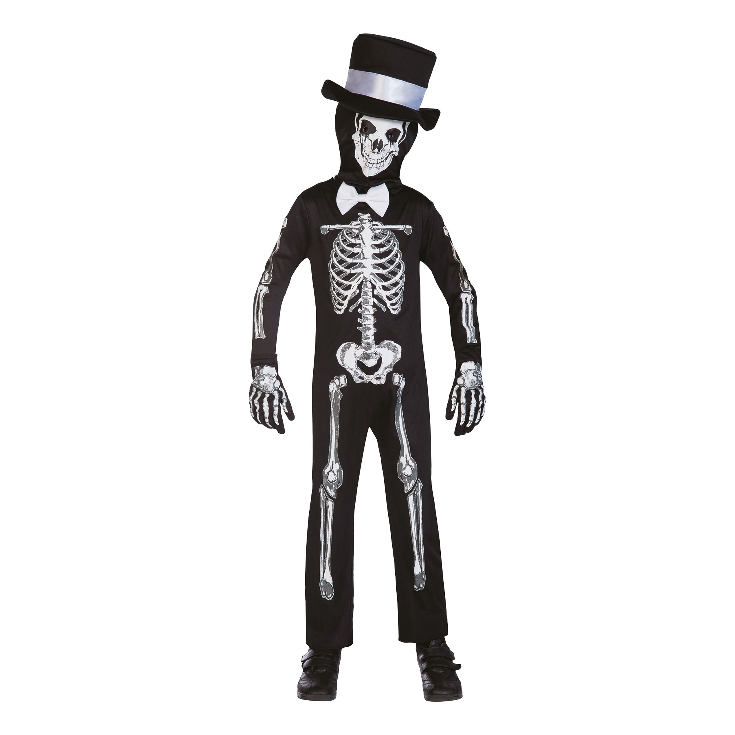Skelett med Hatt Barn Maskeraddräkt - X-Small