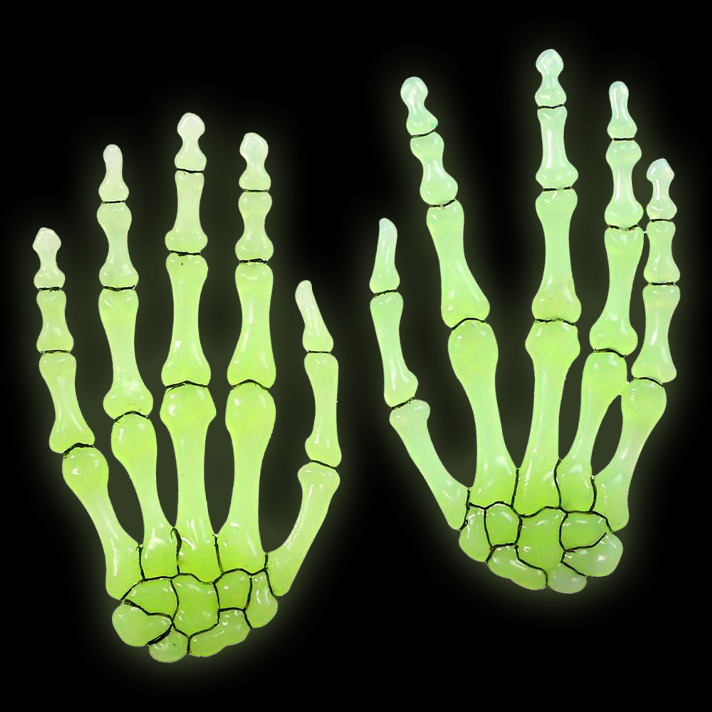 Läs mer om Skeletthänder Glow in the Dark - 6-pack