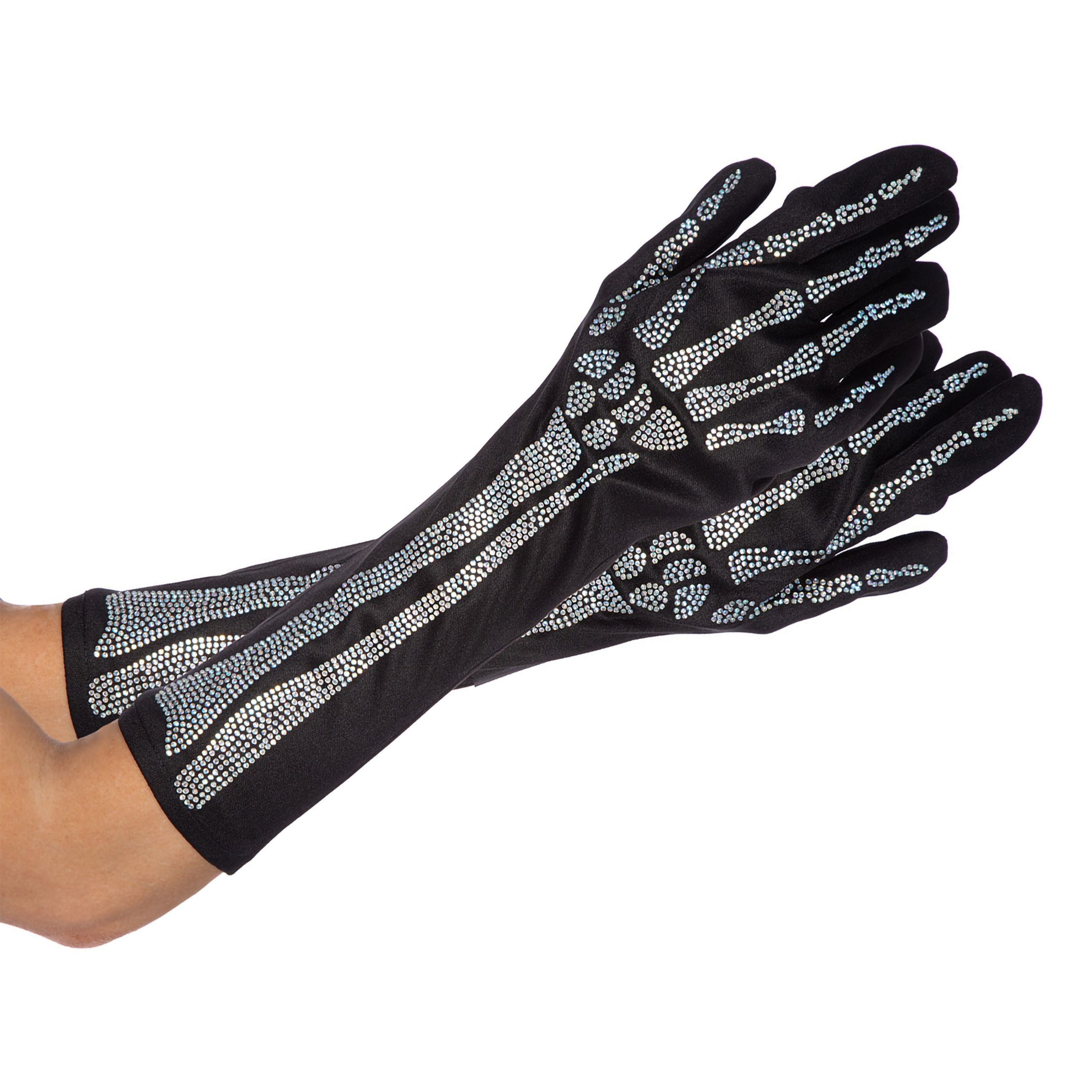 Skeletthandskar med Glitter - One size | Hem - Maskerad - Tillbehör - Handskar | Pryloteket