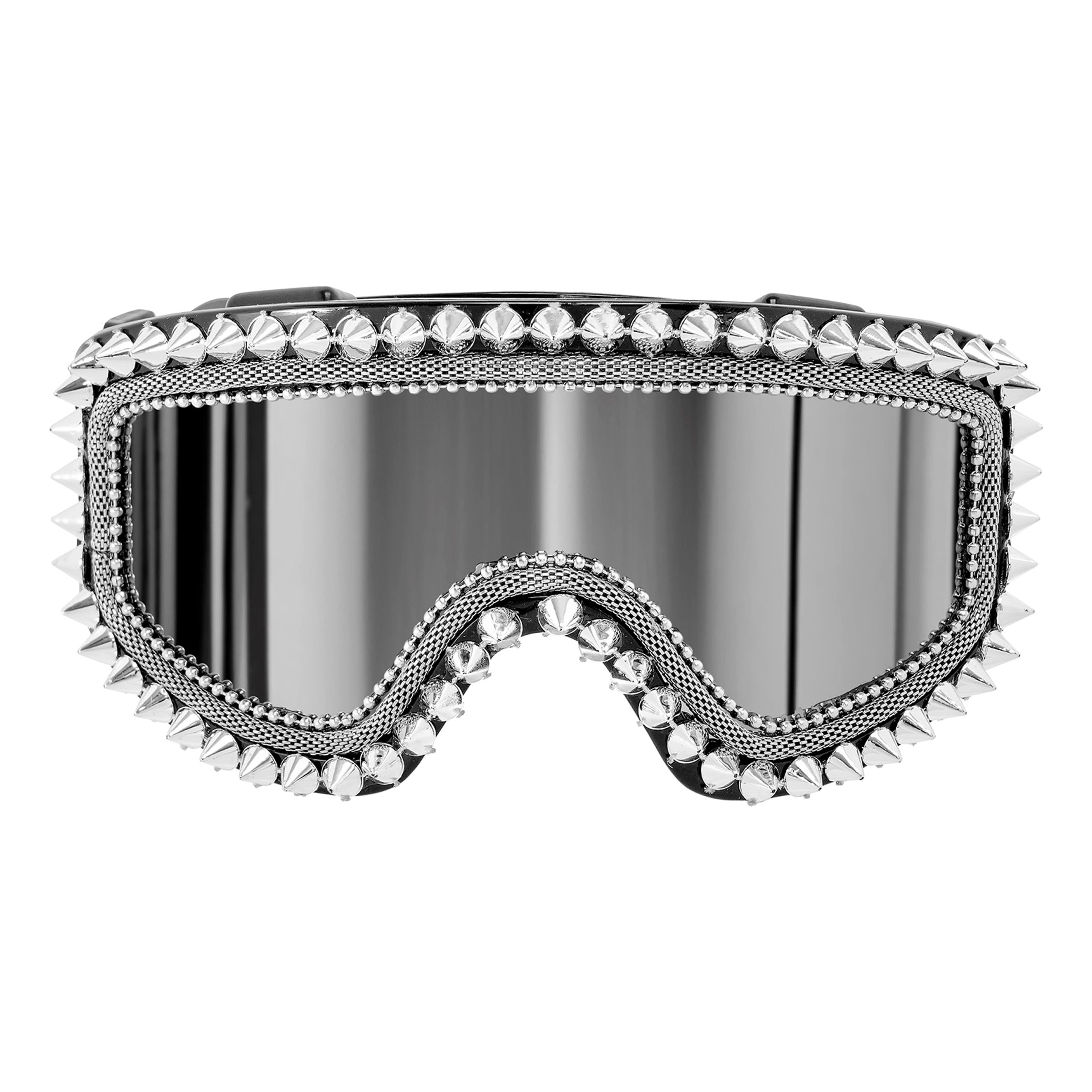 Skidglasögon Aprè-ski Silver med Nitar - One size | Hem - Maskerad - Tillbehör - Glasögon | Party Outlet