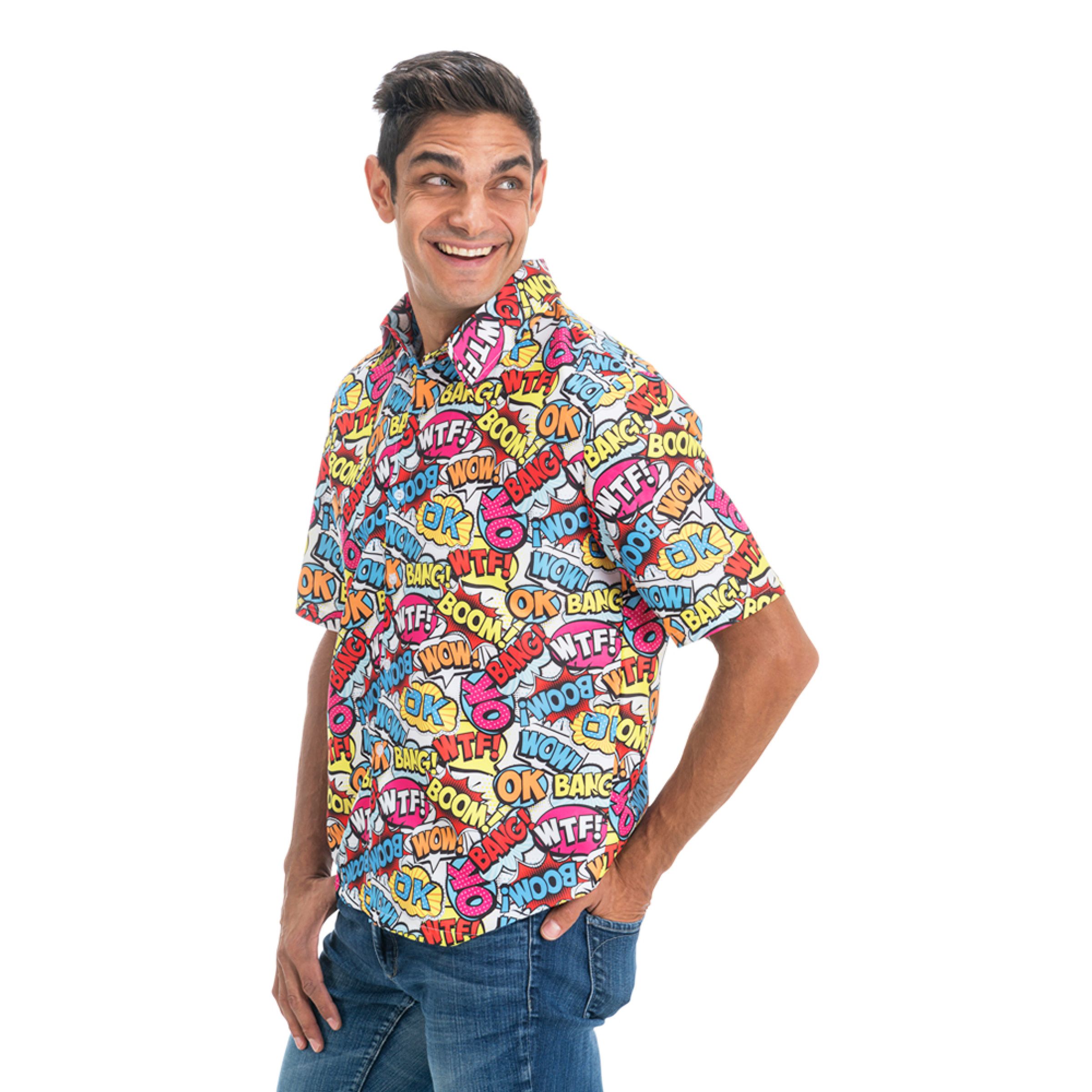 Skjorta 90s Retro Comic - Large | Hem - Maskerad - Maskeraddräkter - 90-Tals Kläder | Pryloteket