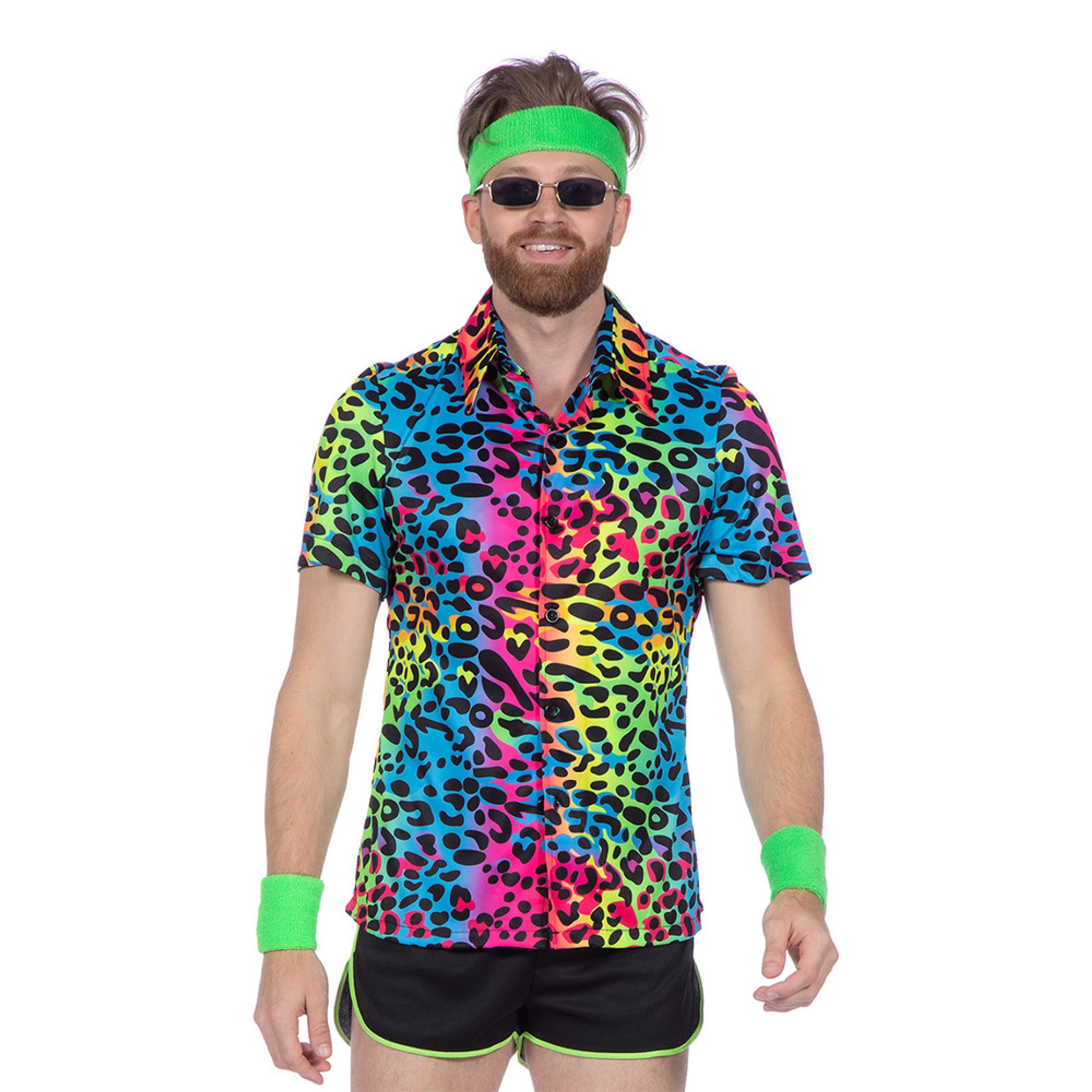 Skjorta Leopard Neon Herr - Medium | Hem - Maskerad - Maskeradteman - Glitter- & Glamour Maskerad | Pryloteket