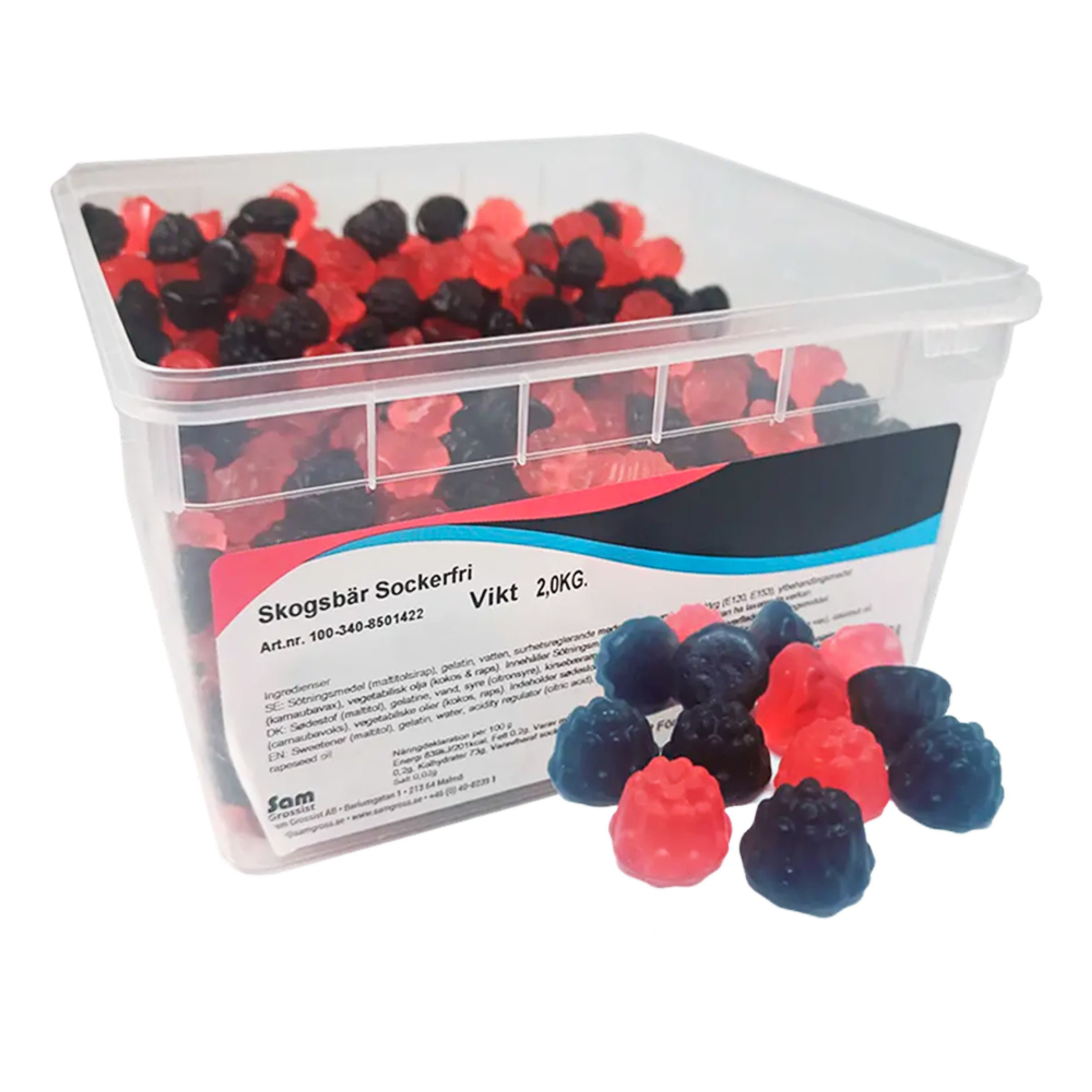 Skogsbär Sockerfri Storpack - 2 kg | Hem - Godis & Läsk - Godis - Gelégodis | Maskeradspecialisten