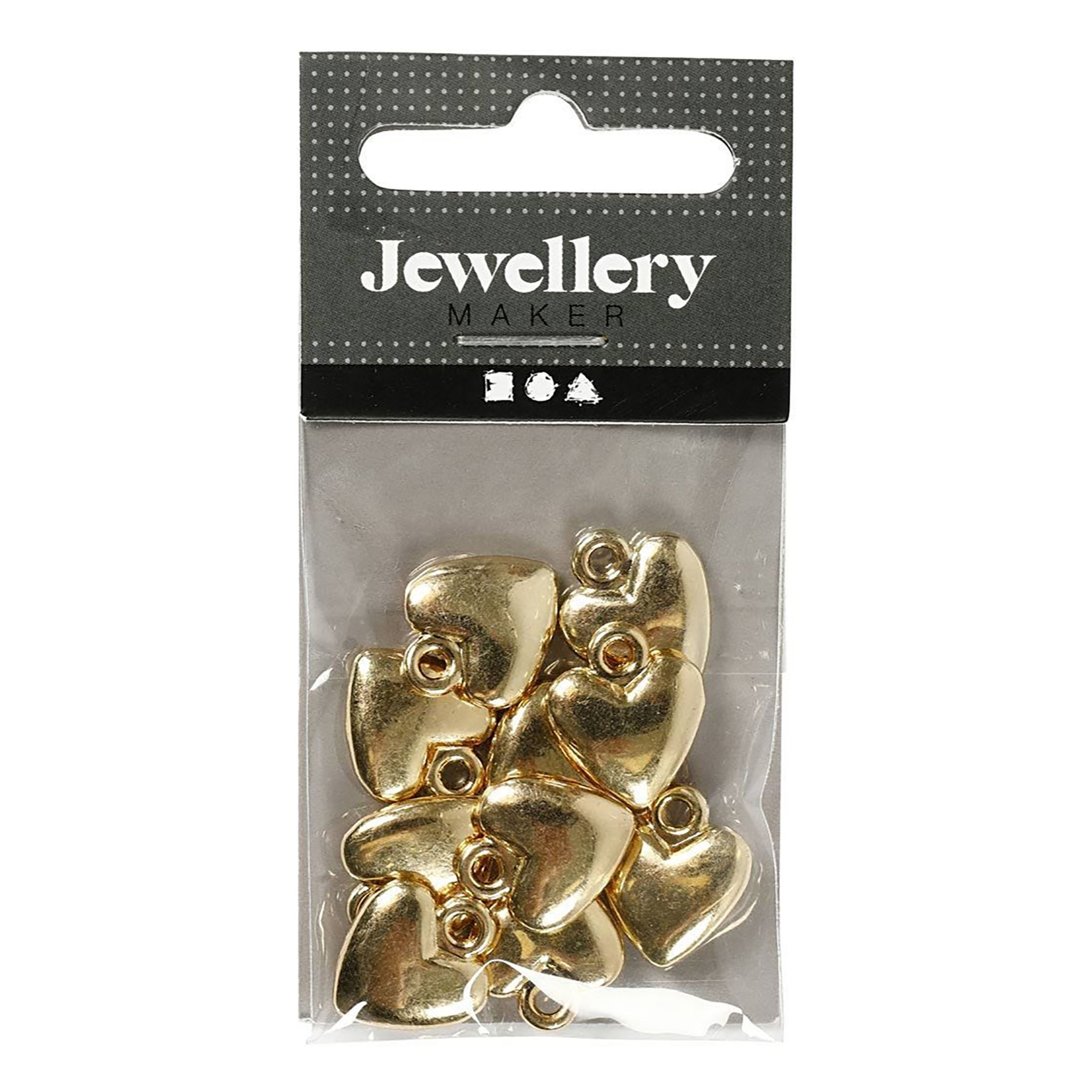 Smyckeshjärtan Guld - 10-pack